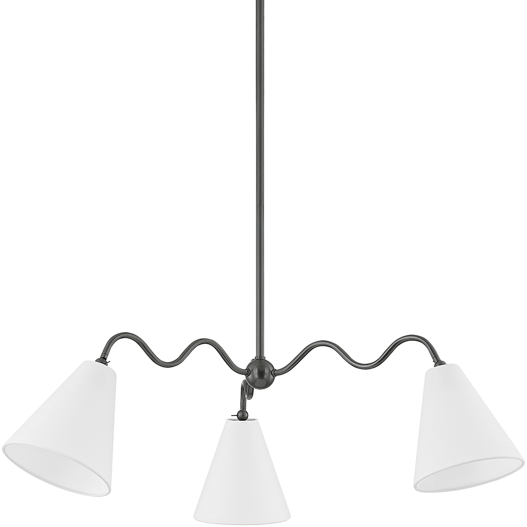 Onda 3 Light 42.75 inch Old Bronze Chandelier Ceiling Light