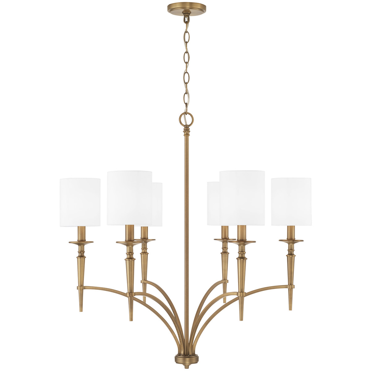 Abbie 6 Light 31 inch Aged Brass Chandelier Ceiling Light