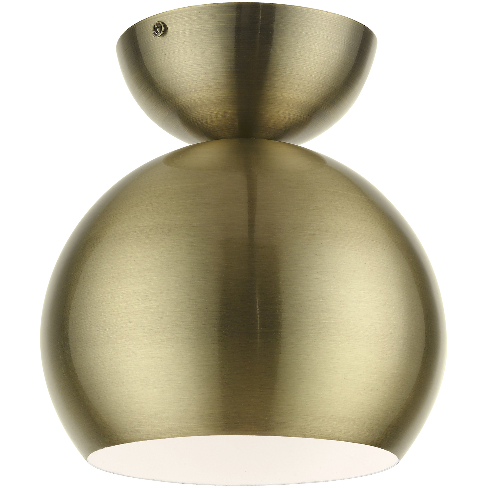 Stockton 1 Light 8 inch Antique Brass Globe Semi-Flush Ceiling Light, Globe