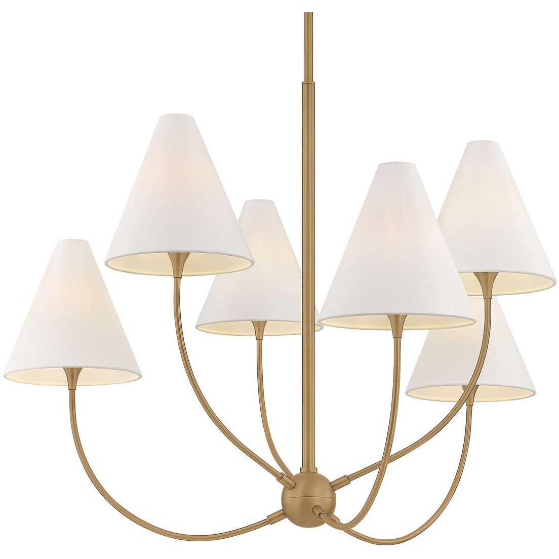 Evermore 6 Light 40.5 inch Patina Brass Chandelier Ceiling Light