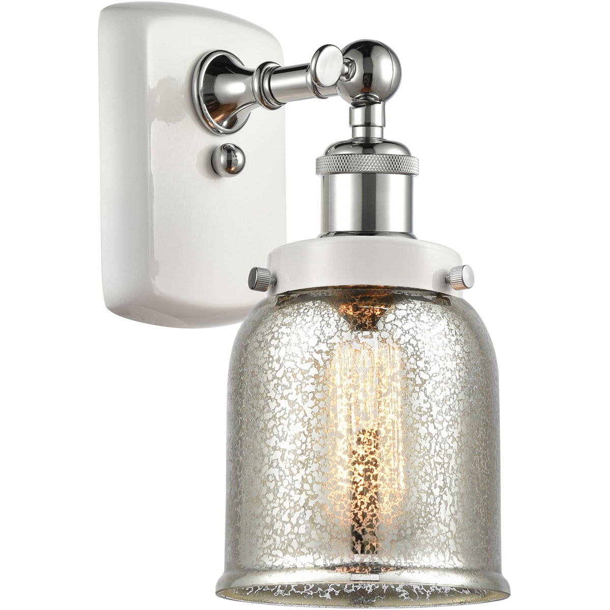 Ballston Bell 1 Light 5 inch White and Polished Chrome Sconce Wall Light