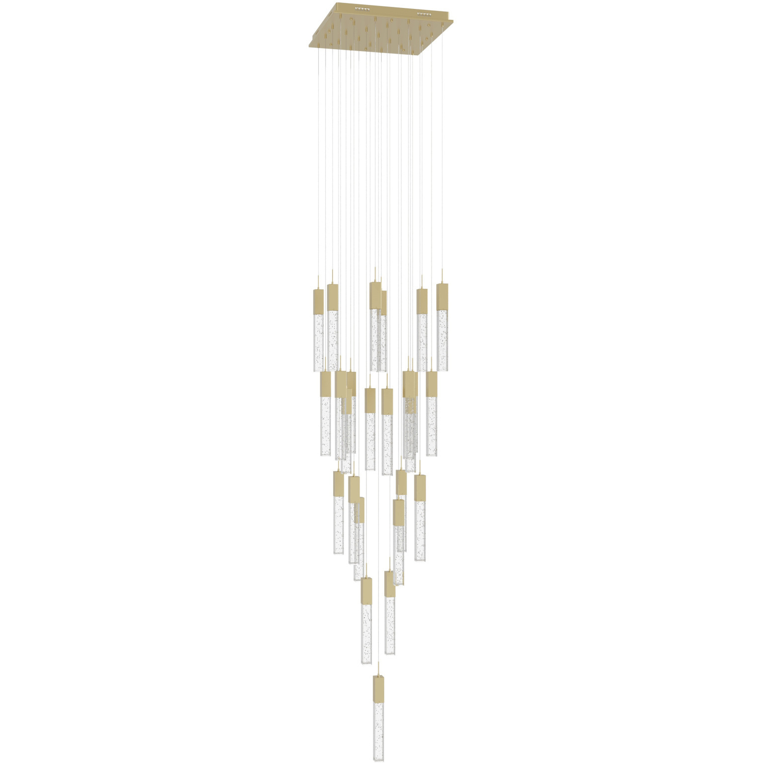 Original Glacier Avenue LED 28 inch Brushed Brass Multi Port Pendant Ceiling Light in Bubbled