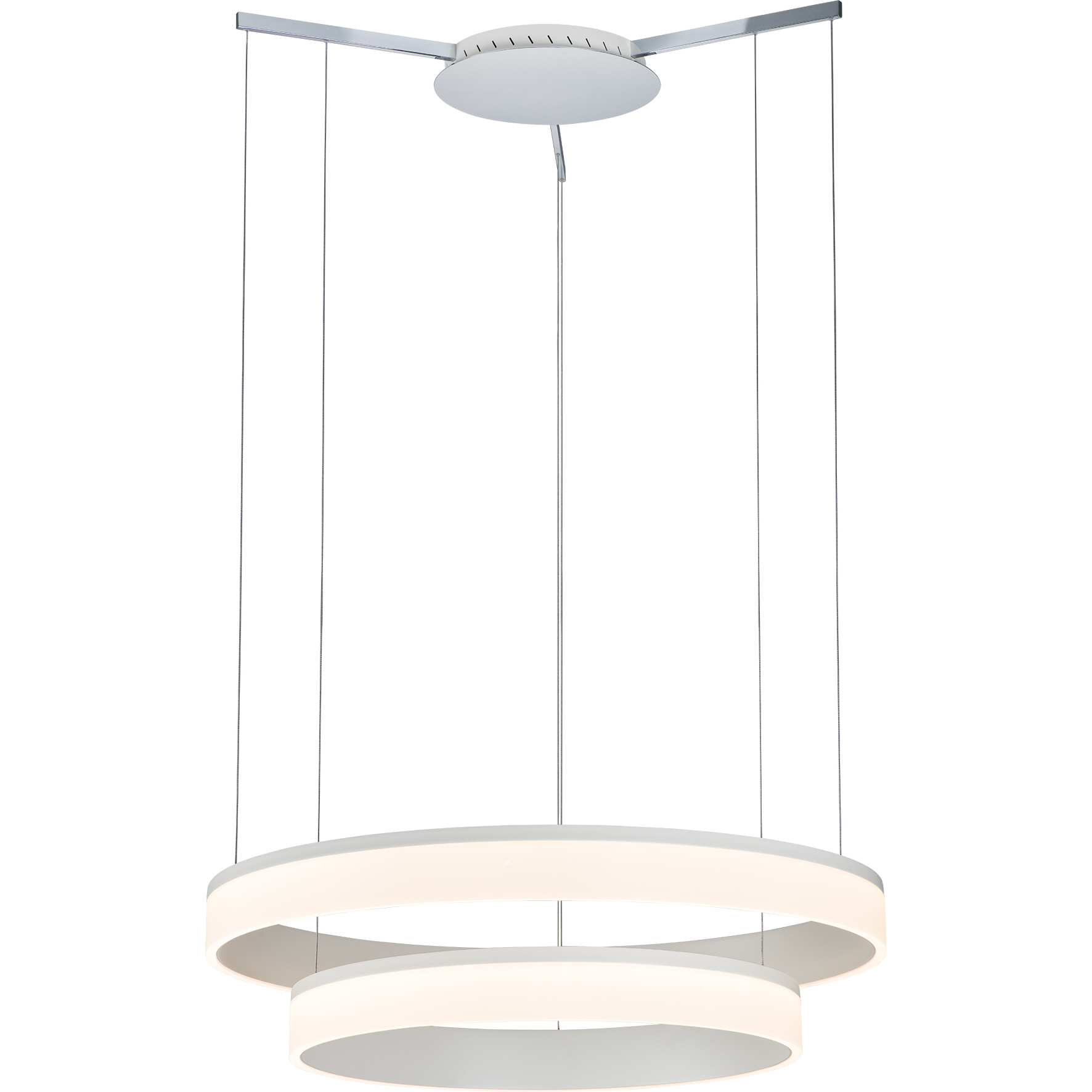 Halo 2 Light 32 inch Chrome Pendant Ceiling Light