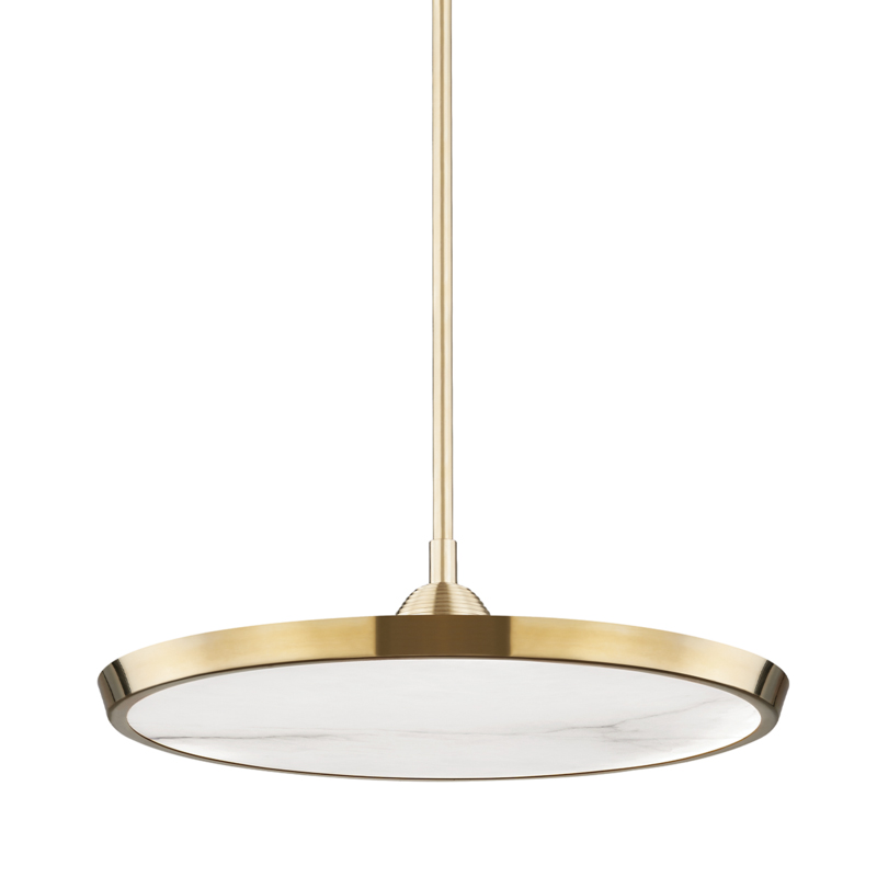 Draper LED 20.25 inch Aged Brass Pendant Ceiling Light