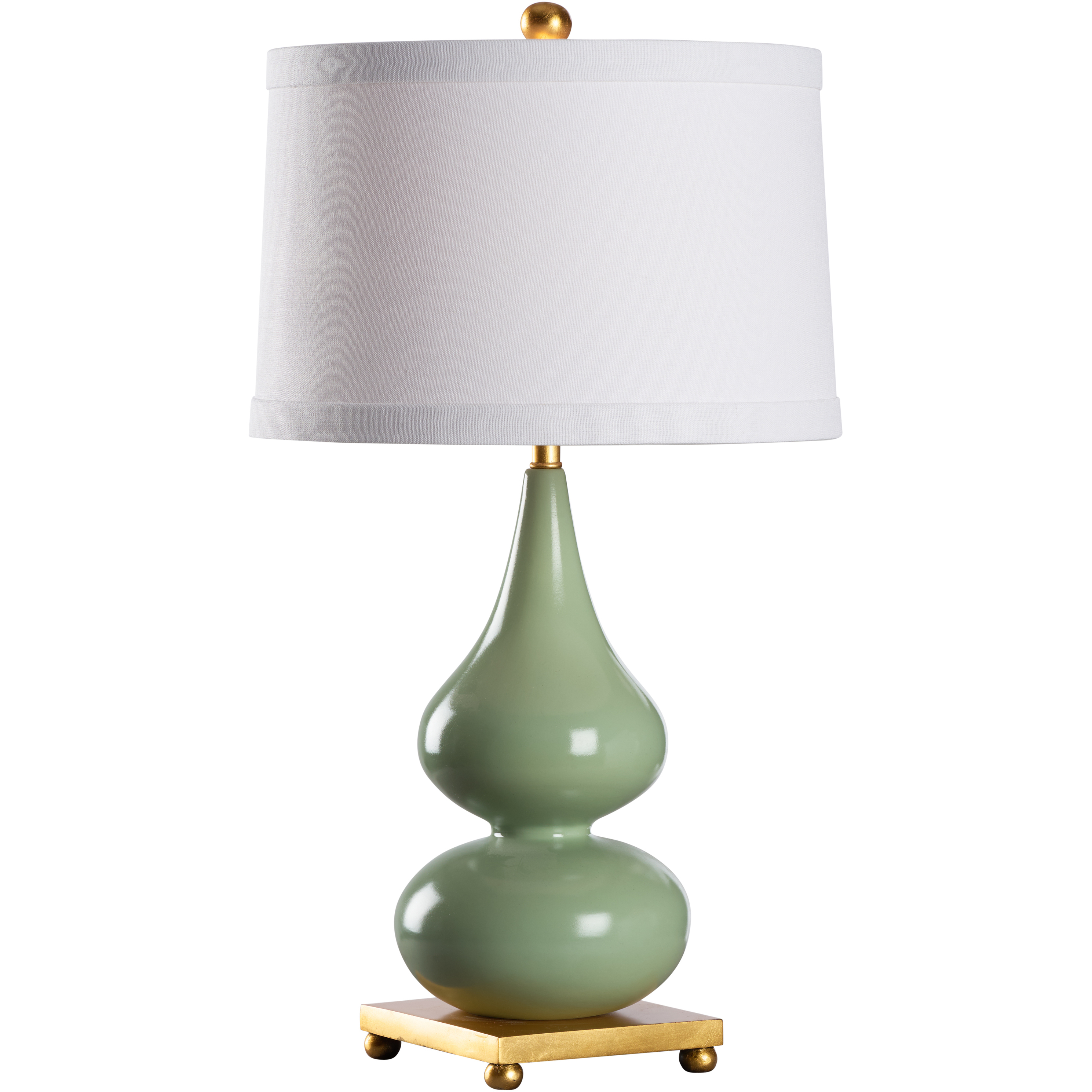 Whitney 20 inch 100.00 watt Green and Gold Table Lamp Portable Light