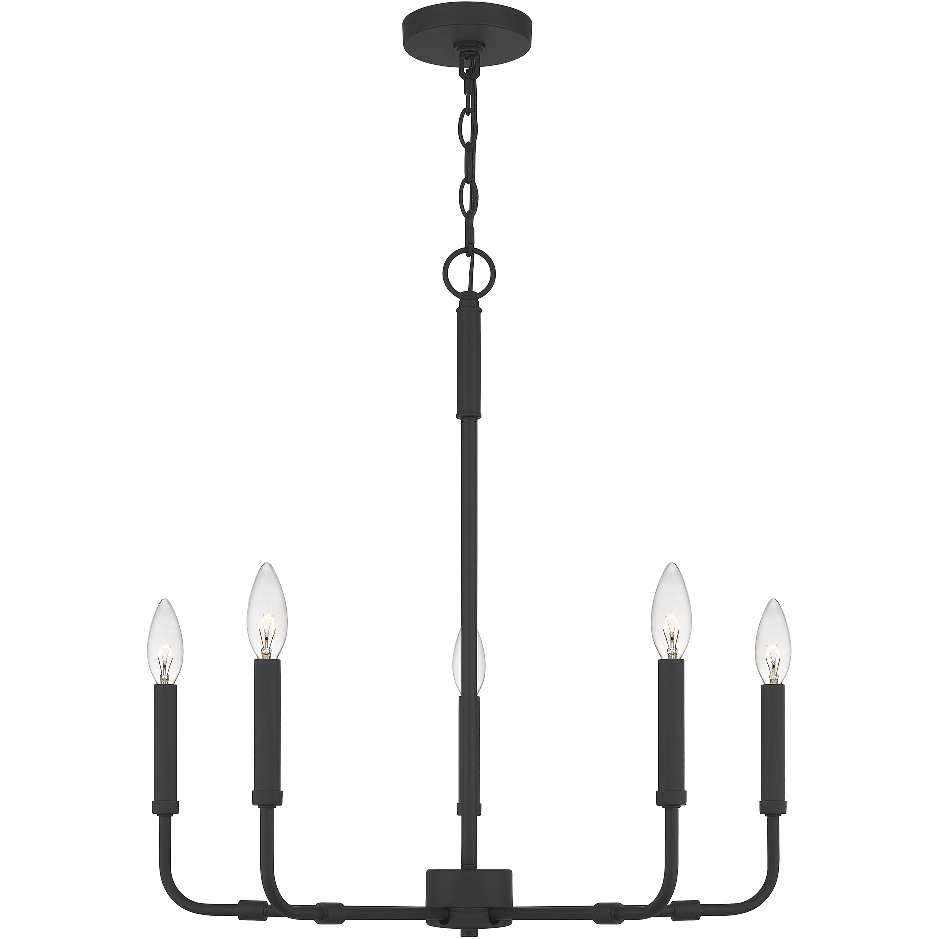 Abner 5 Light 24 inch Matte Black Chandelier Ceiling Light
