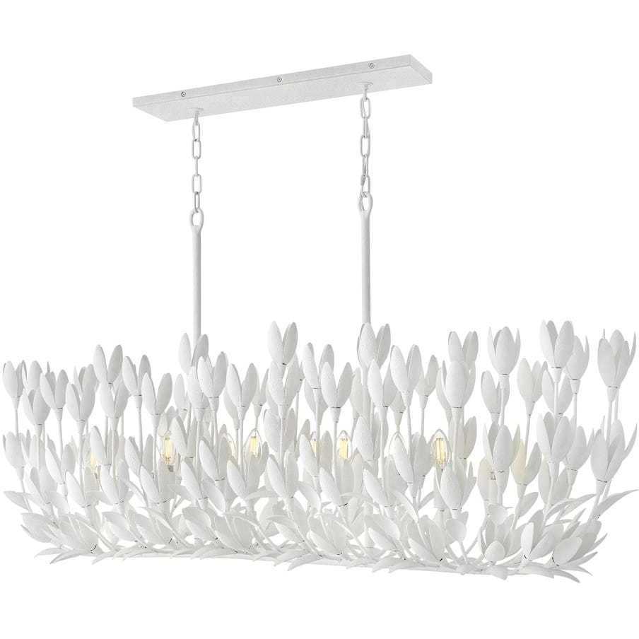 Lisa McDennon Flora 60 inch Textured Plaster Indoor Linear Chandelier Ceiling Light