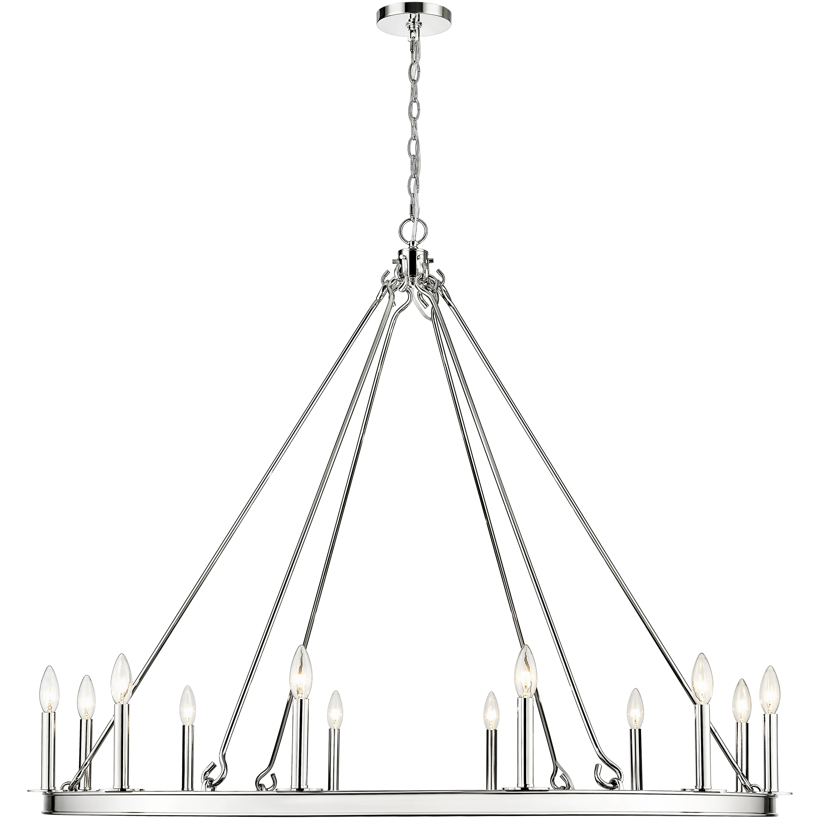 Barclay 12 Light 48 inch Polished Nickel Chandelier Ceiling Light