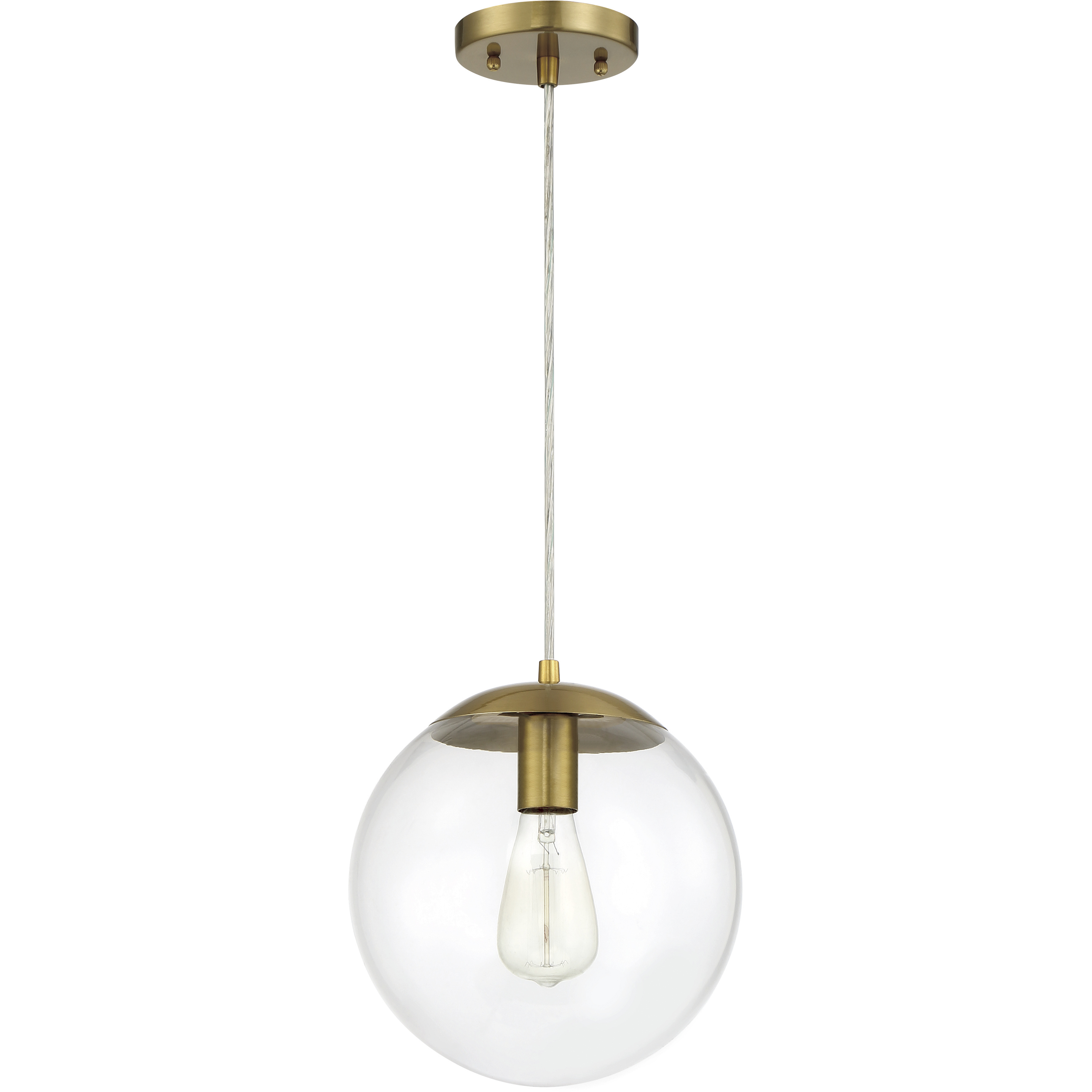 Gaze 1 Light 10 inch Satin Brass Pendant Ceiling Light in Clear Glass