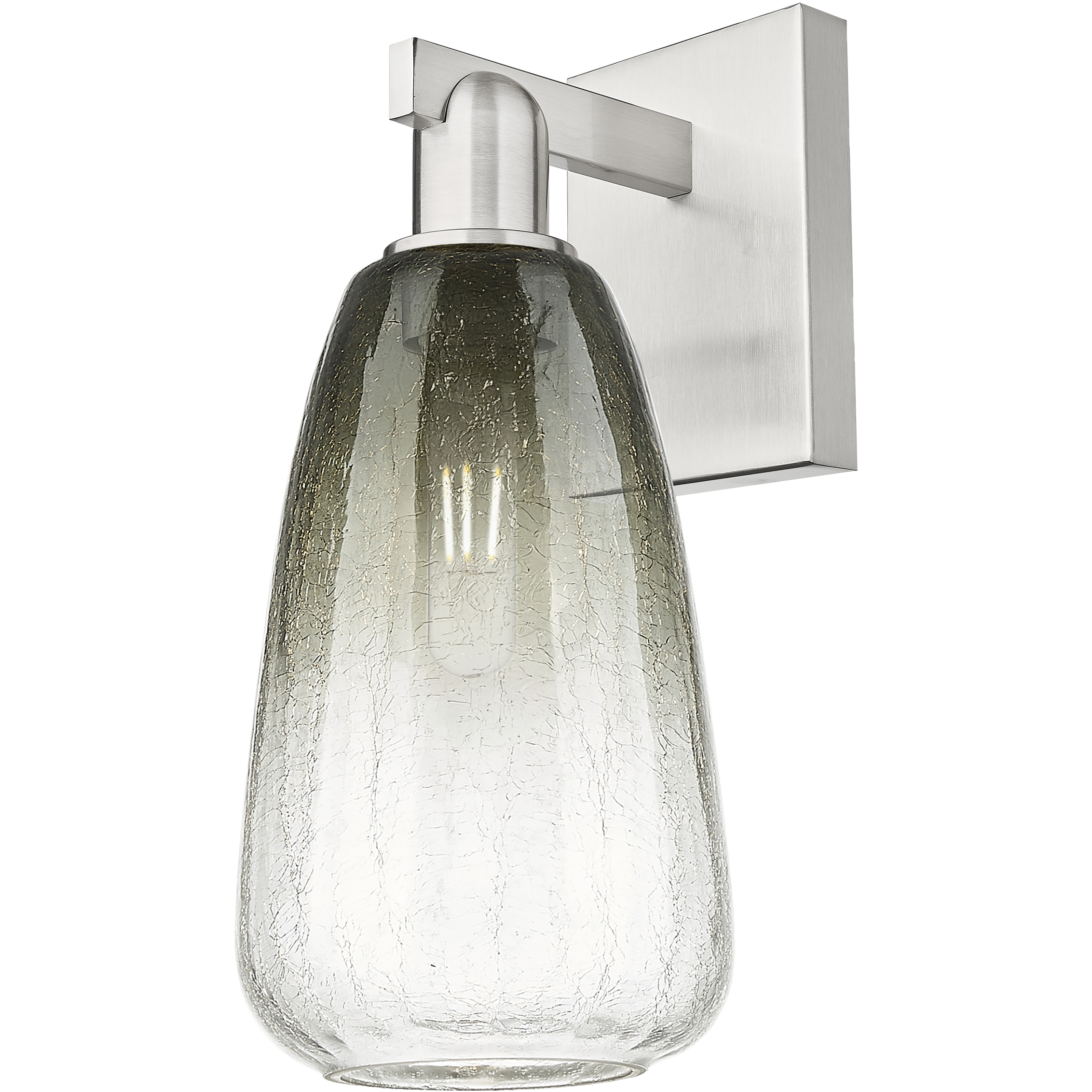 Brookhaven Almond Sconce Wall Light in Brushed Satin Nickel, Slate Glass