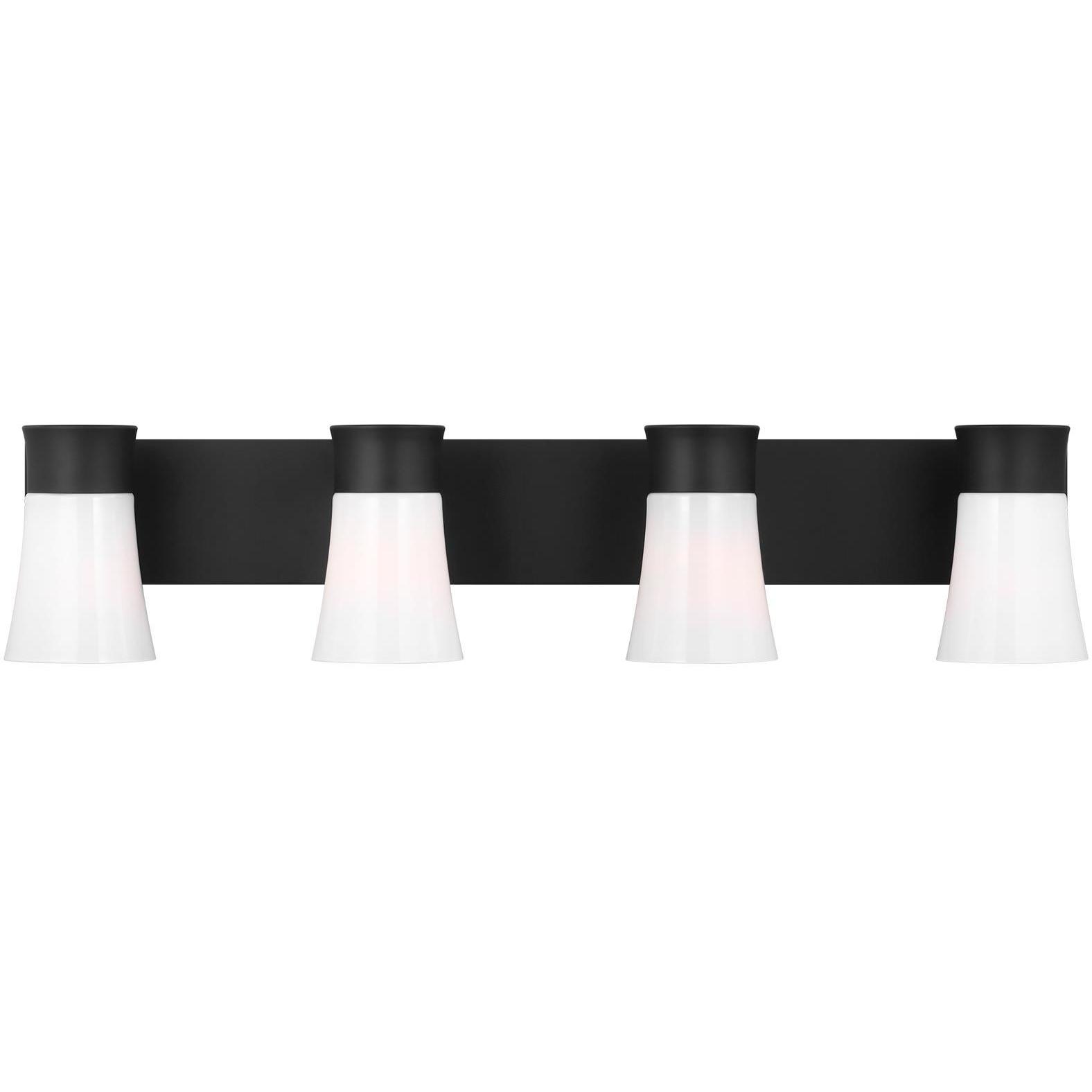 Drew & Jonathan Scott Roy 4 Light 32.25 inch Midnight Black Vanity Light Wall Light