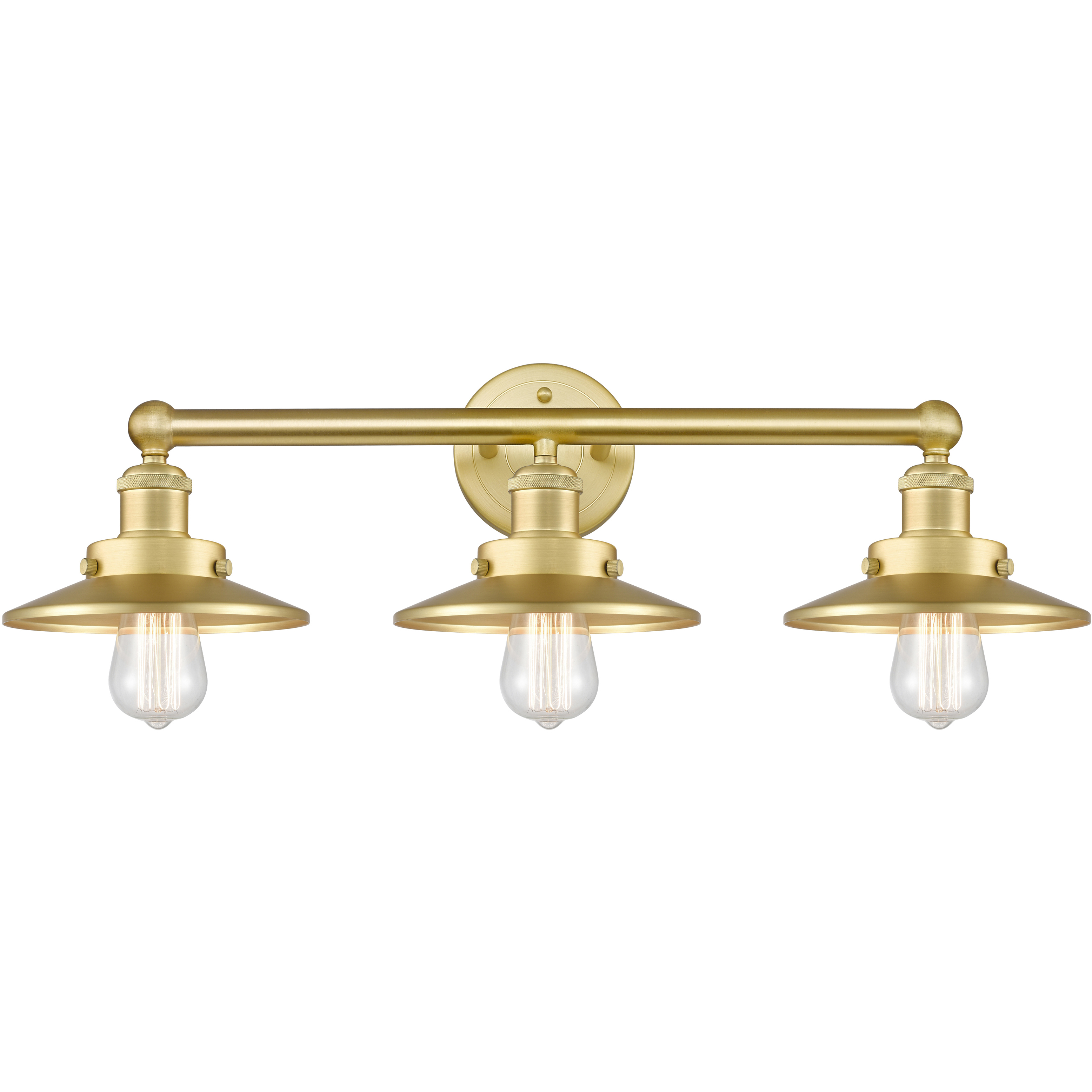 Edison 3 Light 26 inch Satin Gold Bath Vanity Light Wall Light
