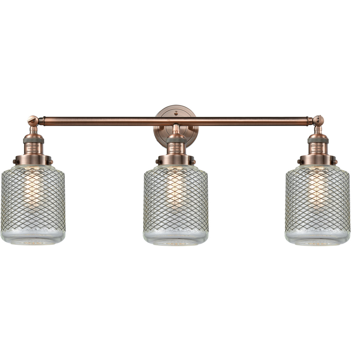 Franklin Restoration Stanton 3 Light 32 inch Antique Copper Bath Vanity Light Wall Light, Franklin Restoration