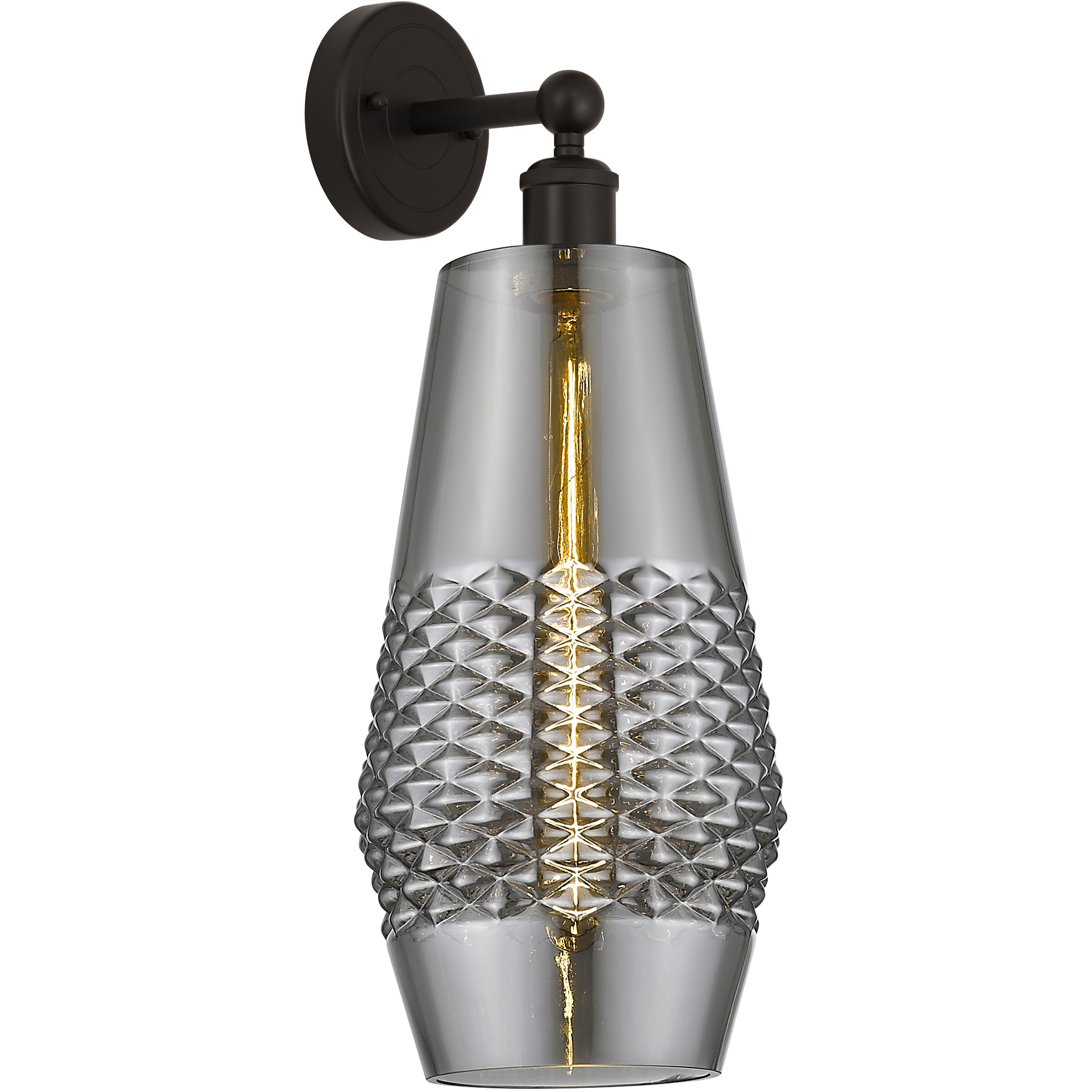 Windham 1 Light 7 inch Oil Rubbed Bronze Sconce Wall Light in Smoked Glass