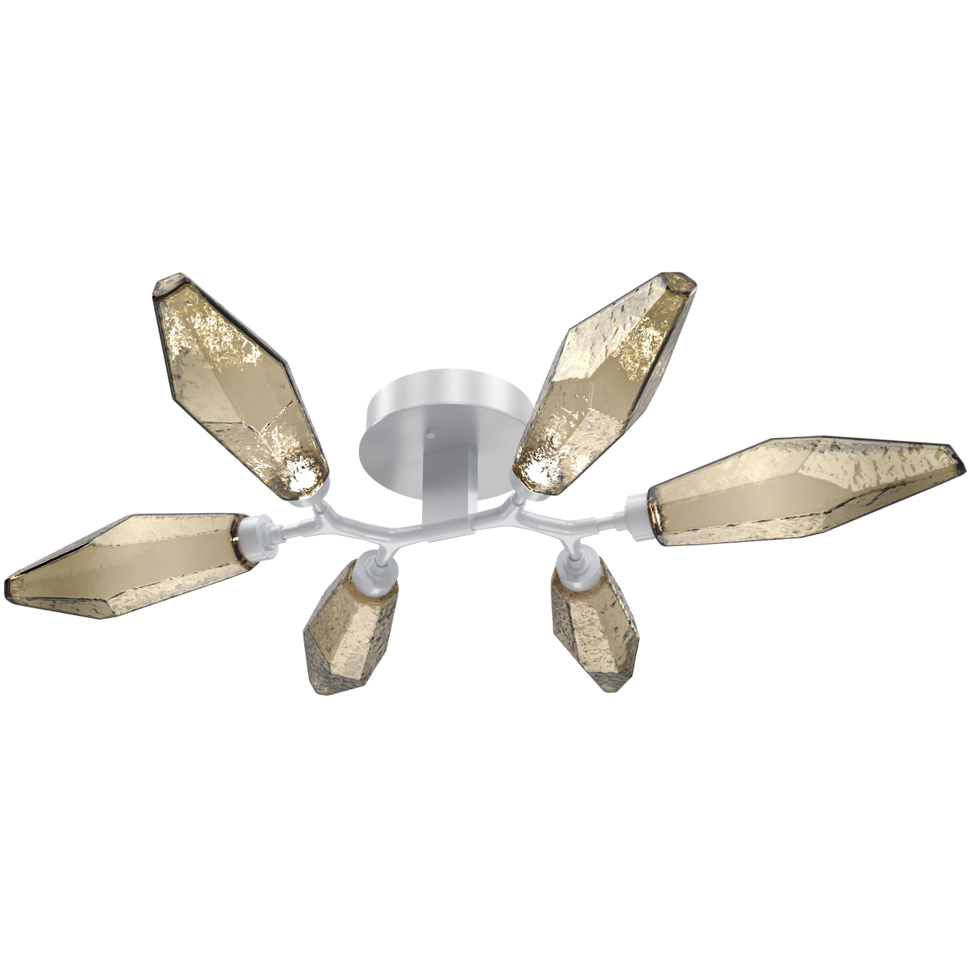 Rock Crystal LED 36.4 inch Classic Silver Flush Mount Ceiling Light in Chilled Bronze, 2700K LED