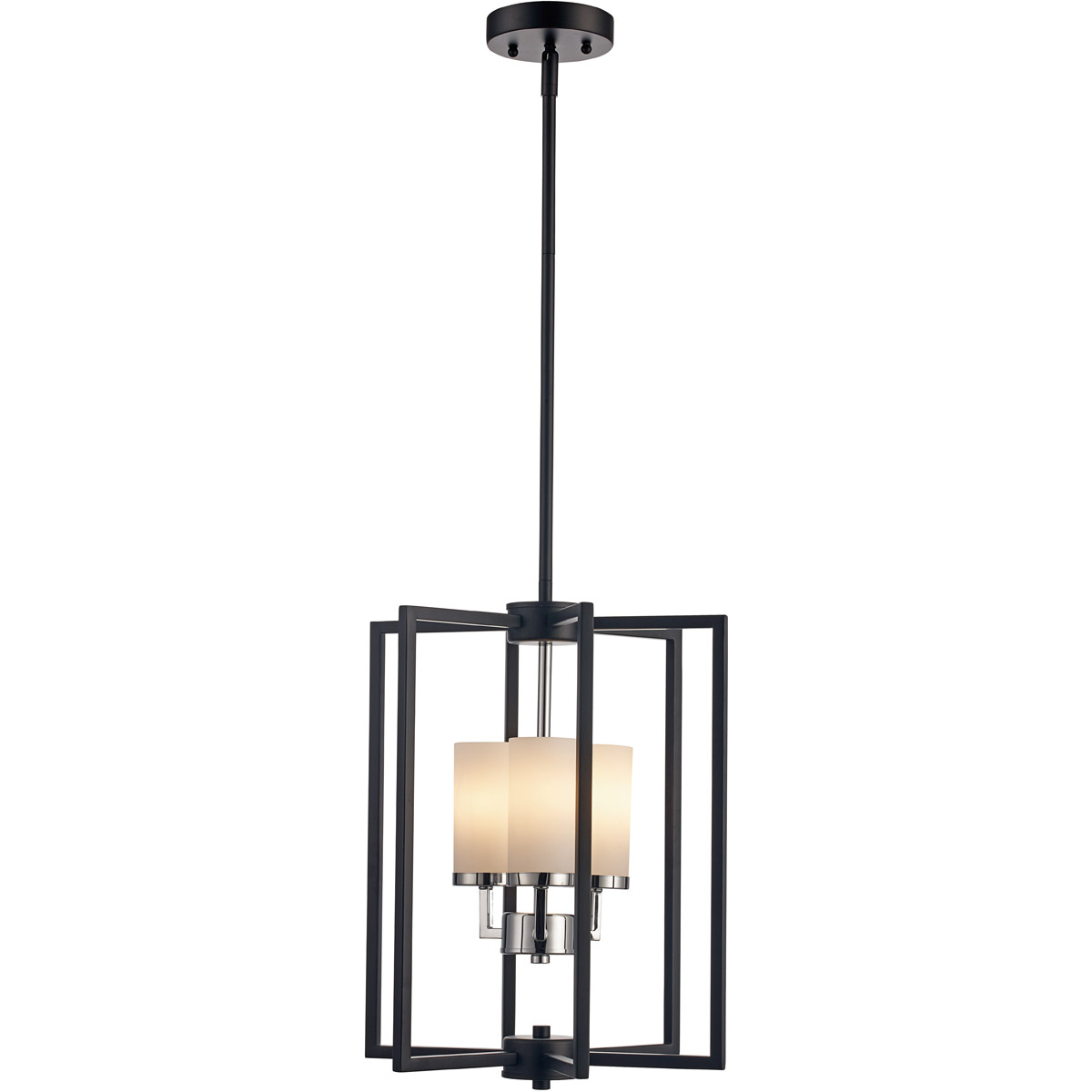 Transformation 3 Light 13.5 inch Black and Polished Chrome Pendant Ceiling Light