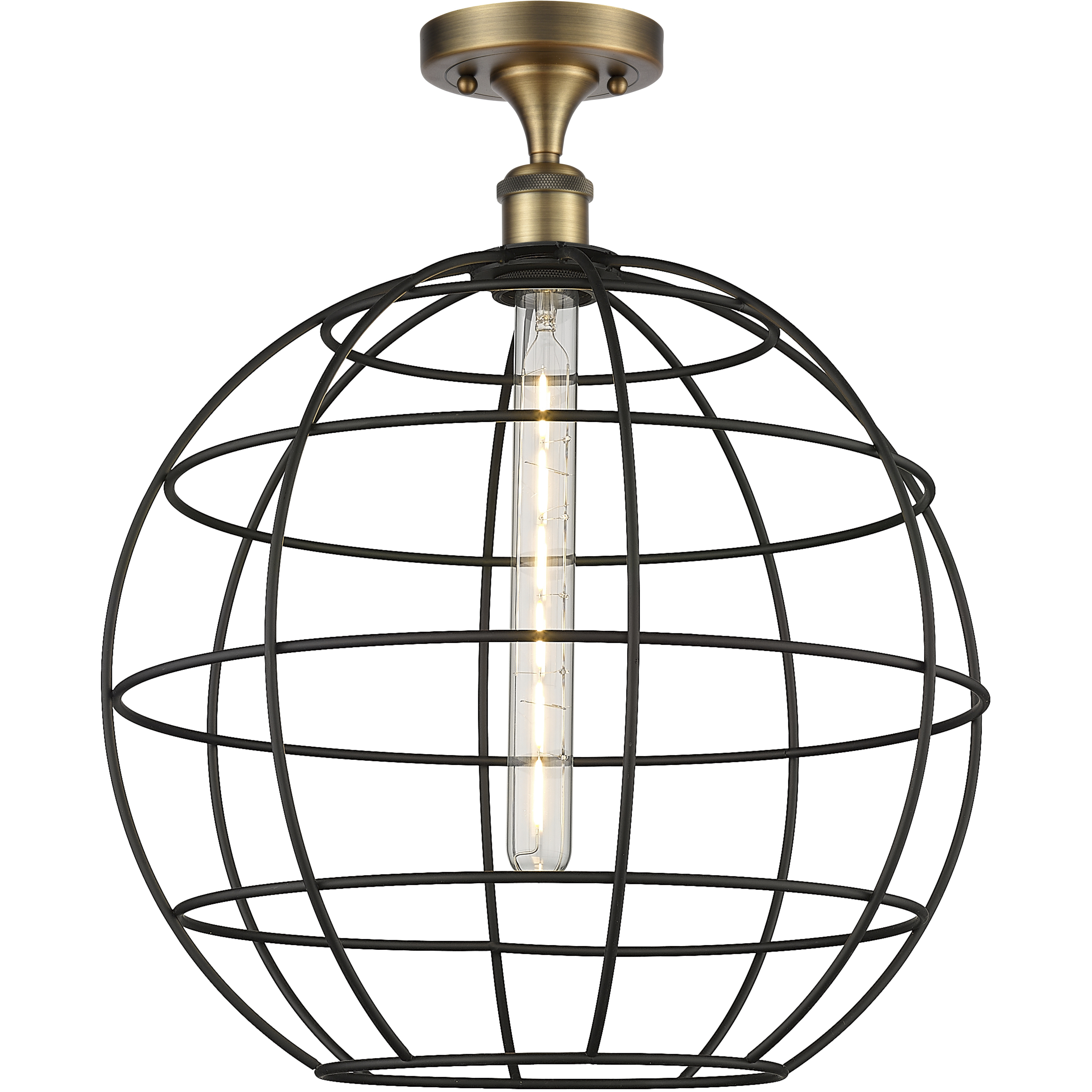 Lake Placid 1 Light 16 inch Brushed Brass Semi-Flush Mount Ceiling Light