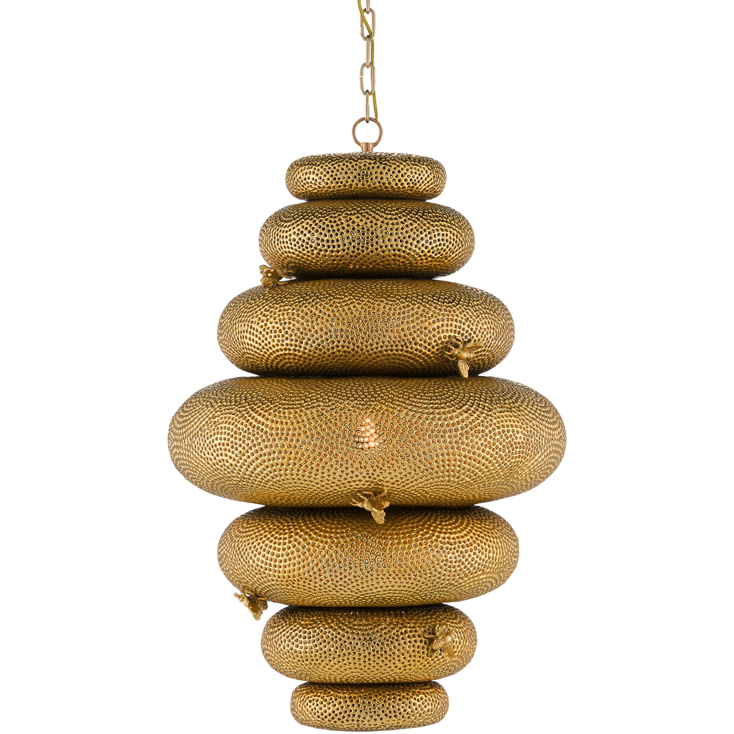 Bee My Honey 1 Light 20.5 inch Antique Brass Chandelier Ceiling Light, Sasha Bikoff Collection