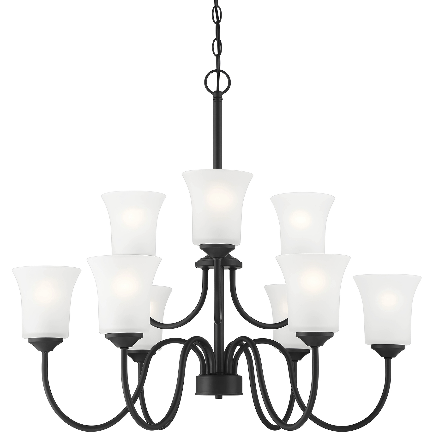 Bronson 9 Light 30 inch Matte Black Chandelier Ceiling Light
