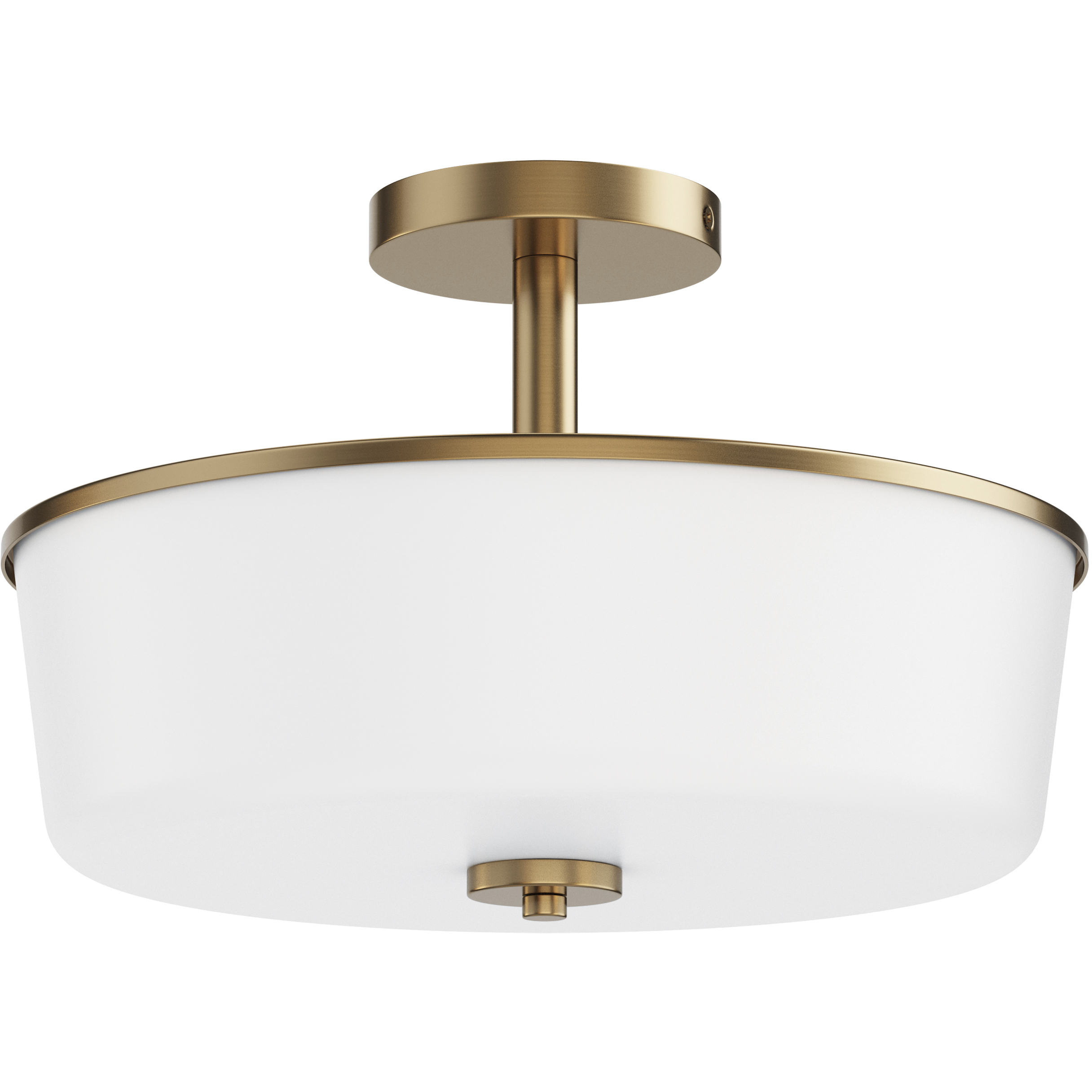 Fuller 3 Light 14.75 inch Natural Aged Brass Flush Mount Ceiling Light in White