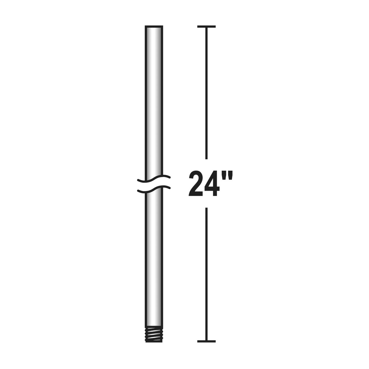 Fan Downrod Aged Brass Fan Downrod, 24in