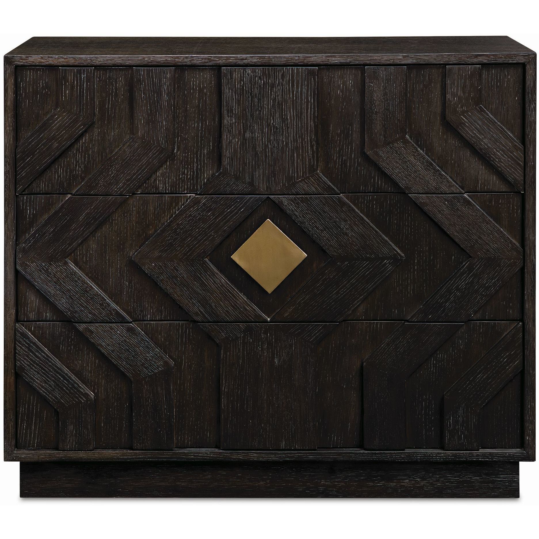 Faulkner Oak and Brushed Gold 3 Drawer Chest
