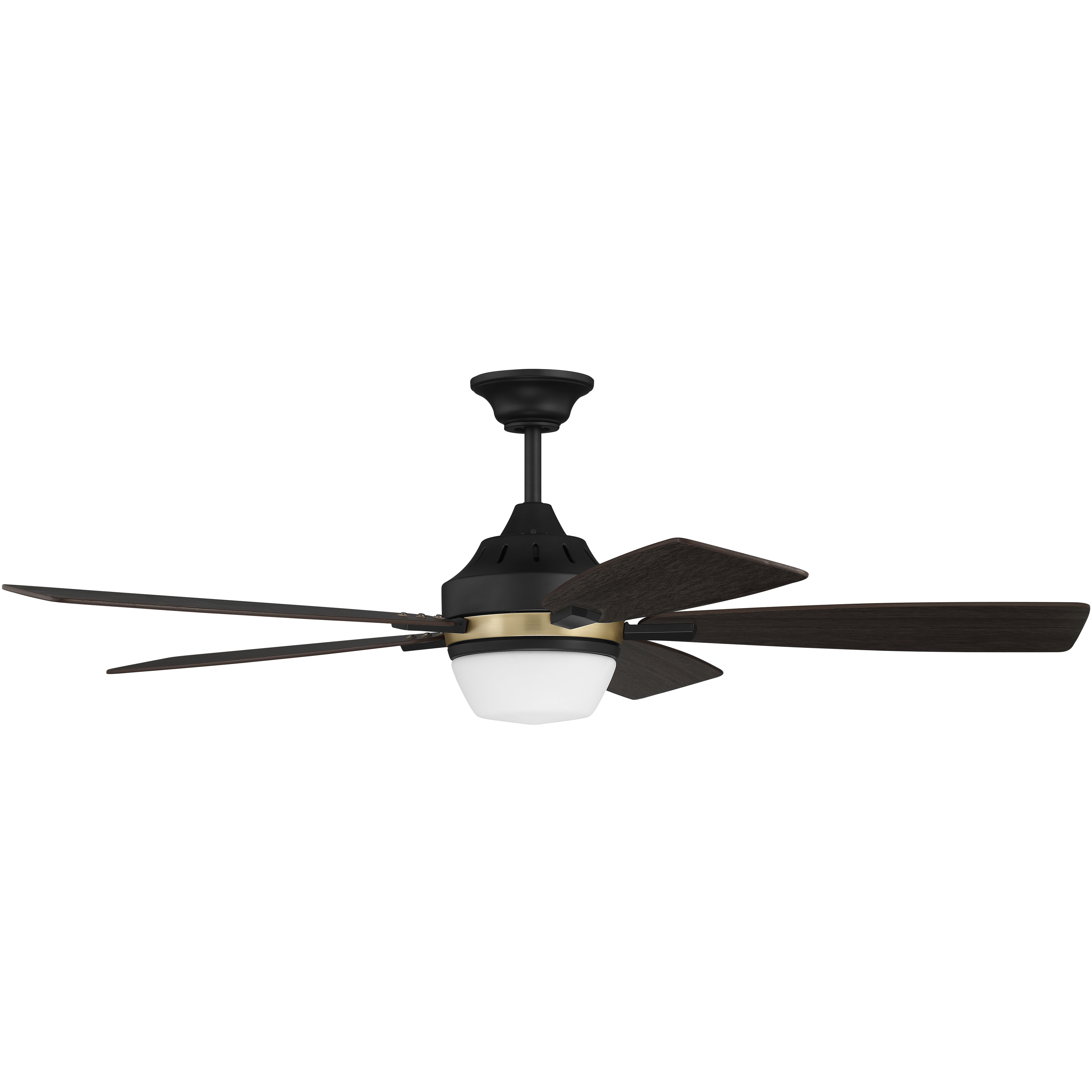 Craftmade FRS52FBSB5 Fresco 52 inch Flat Black / Satin Brass with Black  Walnut/Grey Walnut Blades Ceiling Fan, image size:3944x3944
