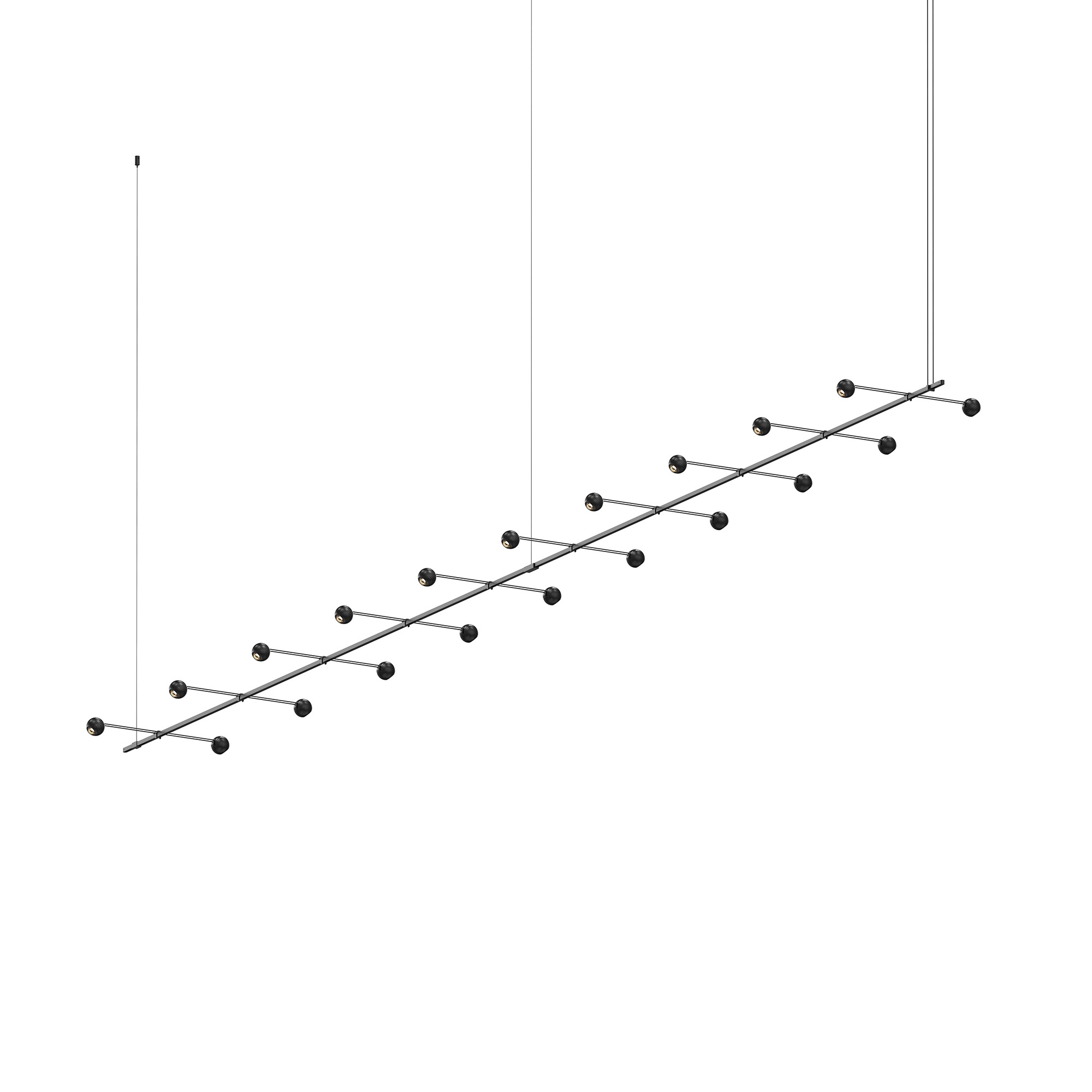Suspenders LED 193 inch Satin Black Suspension Ceiling Light