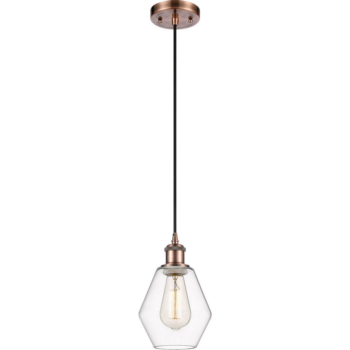 Ballston Cindyrella LED 6 inch Antique Copper Mini Pendant Ceiling Light