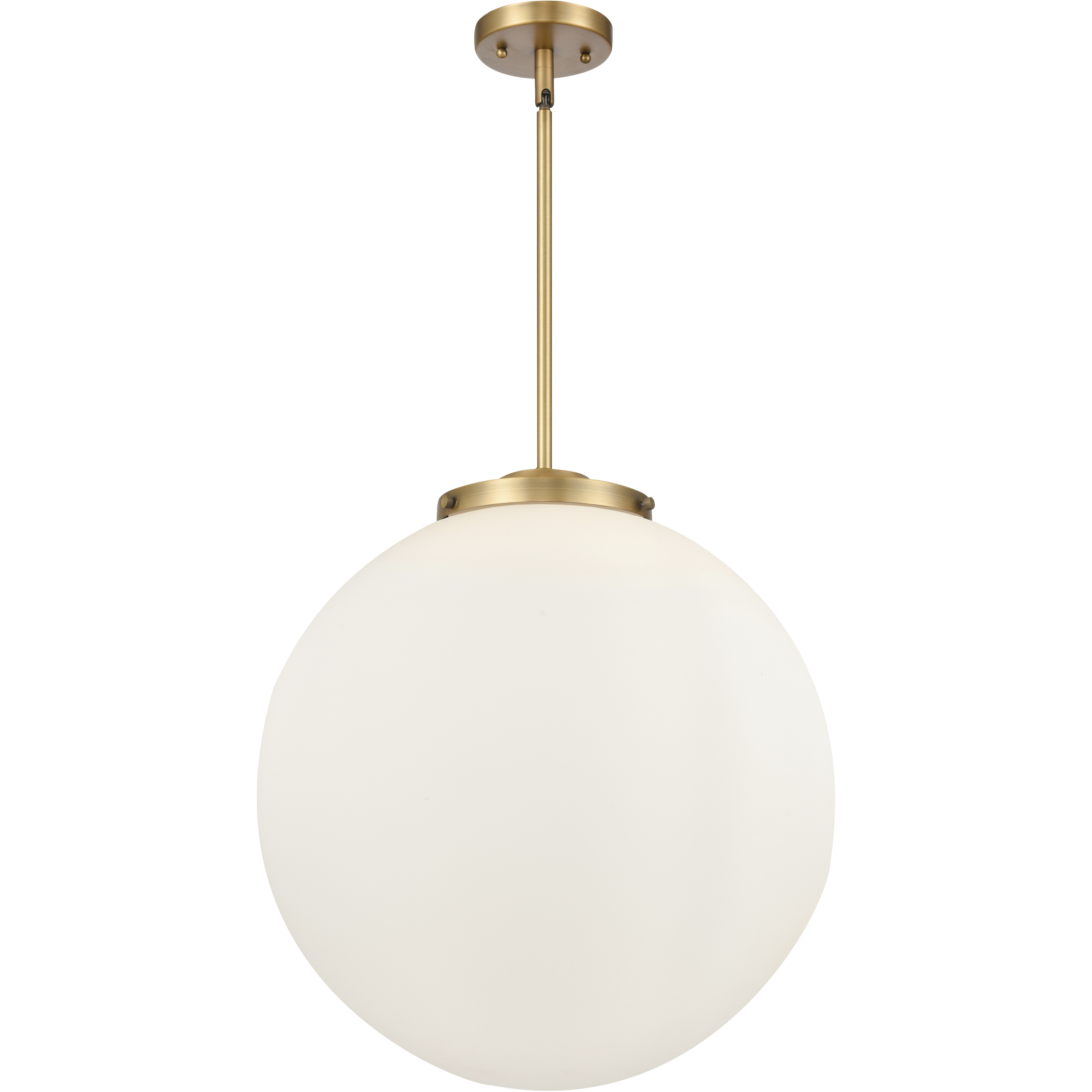 Franklin Restoration Beacon 3 Light 18 inch Brushed Brass Statement Pendant Ceiling Light in Incandescent, Matte White