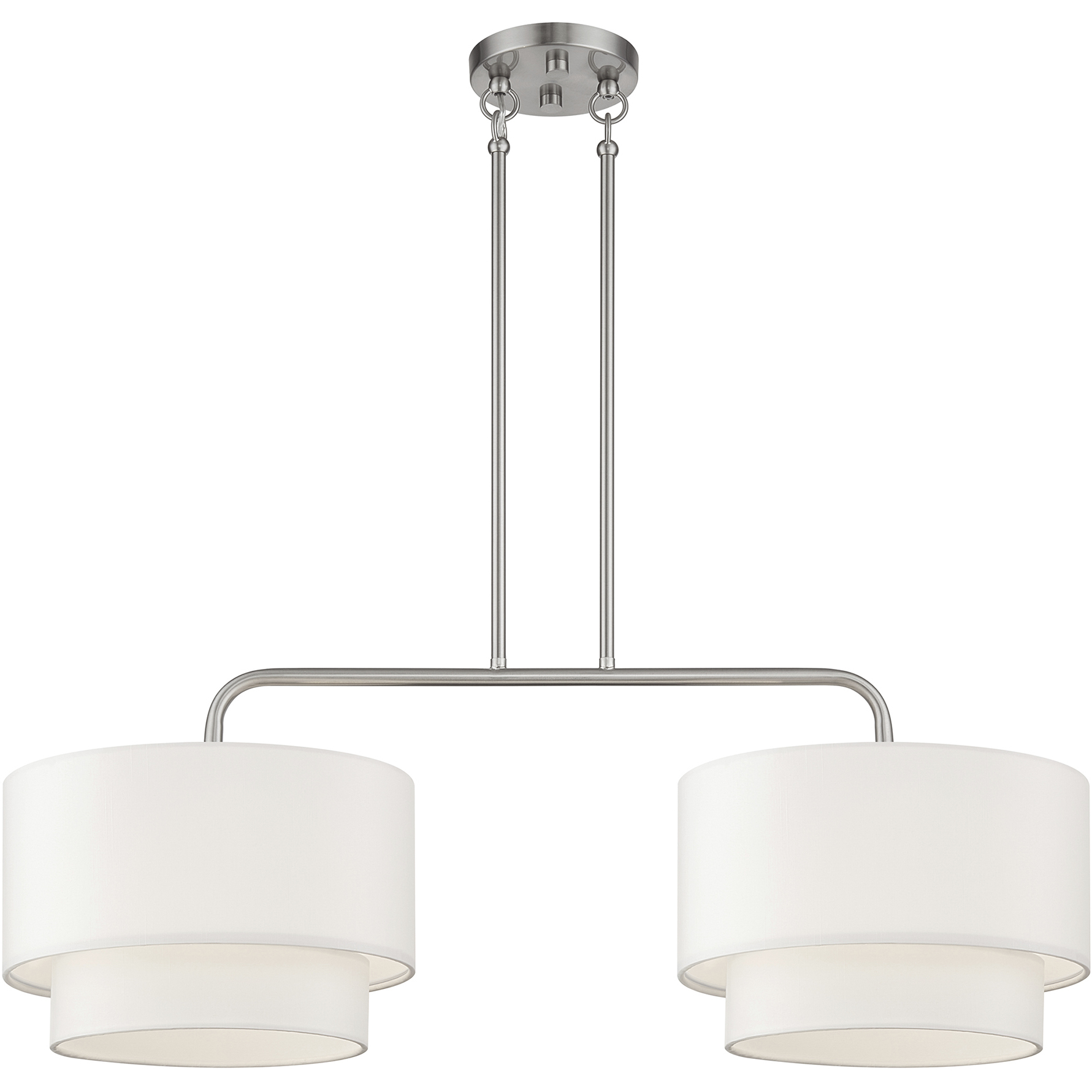 Manorwood 2 Light 35 inch Brushed Nickel Linear Chandelier Ceiling Light