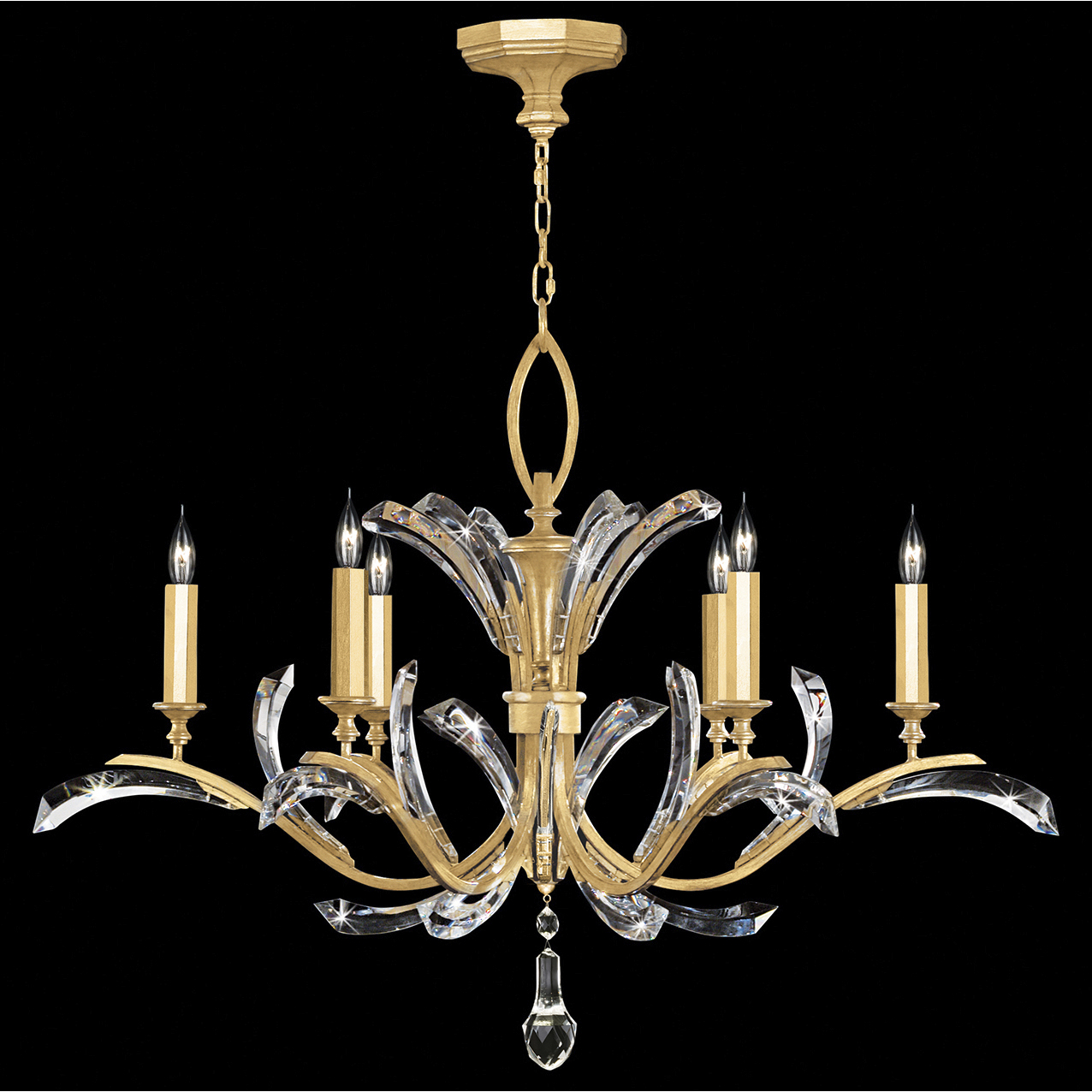 Beveled Arcs 6 Light 42 inch Gold Chandelier Ceiling Light