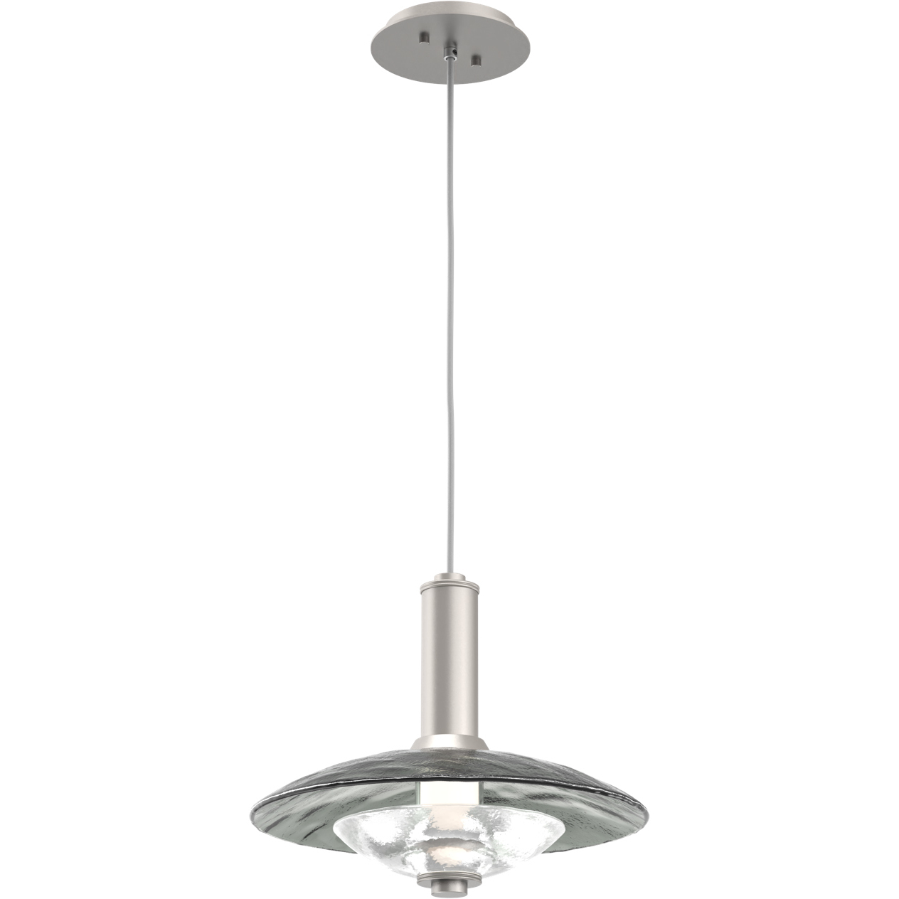 Cirrus LED 9 inch Beige Silver Pendant Ceiling Light in Smoke Granite, Small