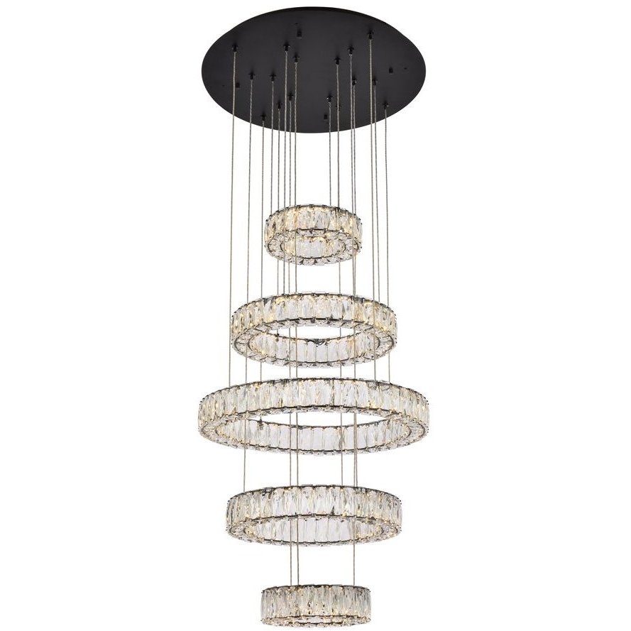 Monroe 5 Light 25 inch Black Chandelier Ceiling Light