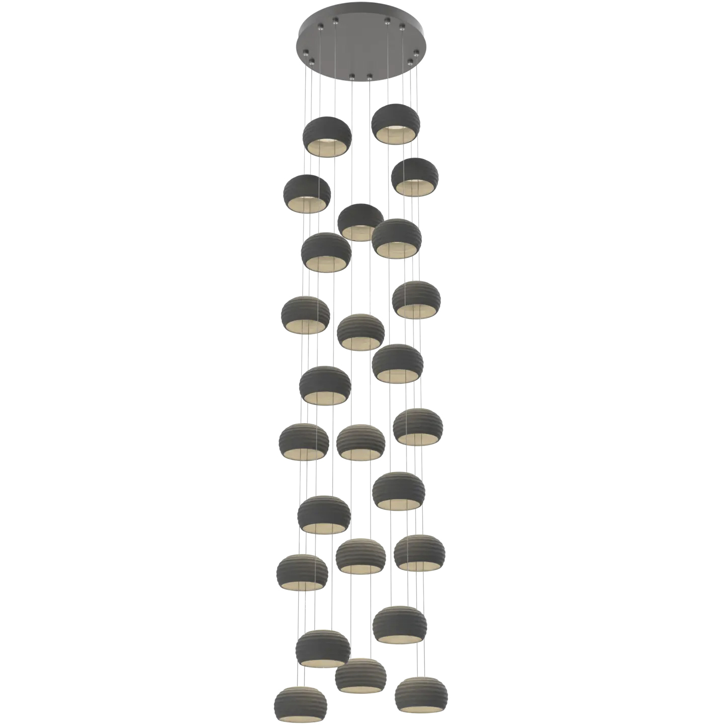 Torno LED 20 inch Graphite with Charcoal Stack Multi-Pendant Ceiling Light