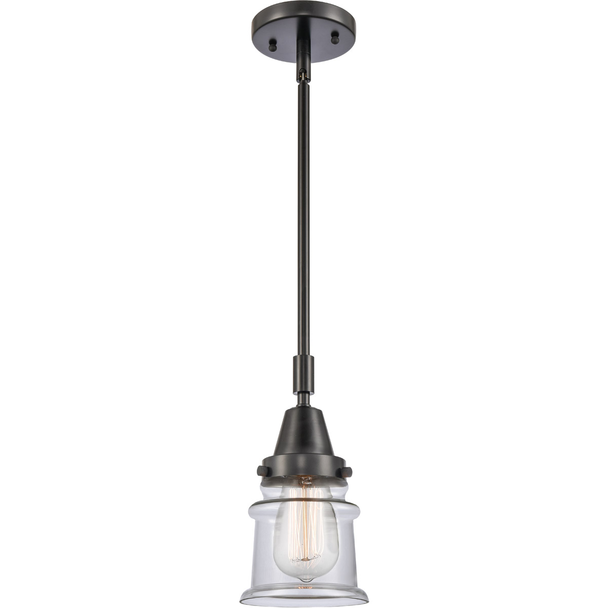 Franklin Restoration Small Canton LED 6.5 inch Matte Black Mini Pendant Ceiling Light in Clear Glass