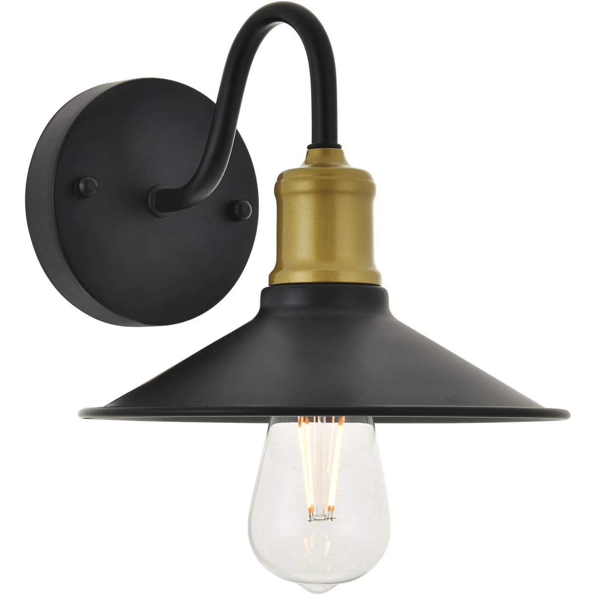 Etude 1 Light 8.7 inch Brass and Black Wall Sconce Wall Light