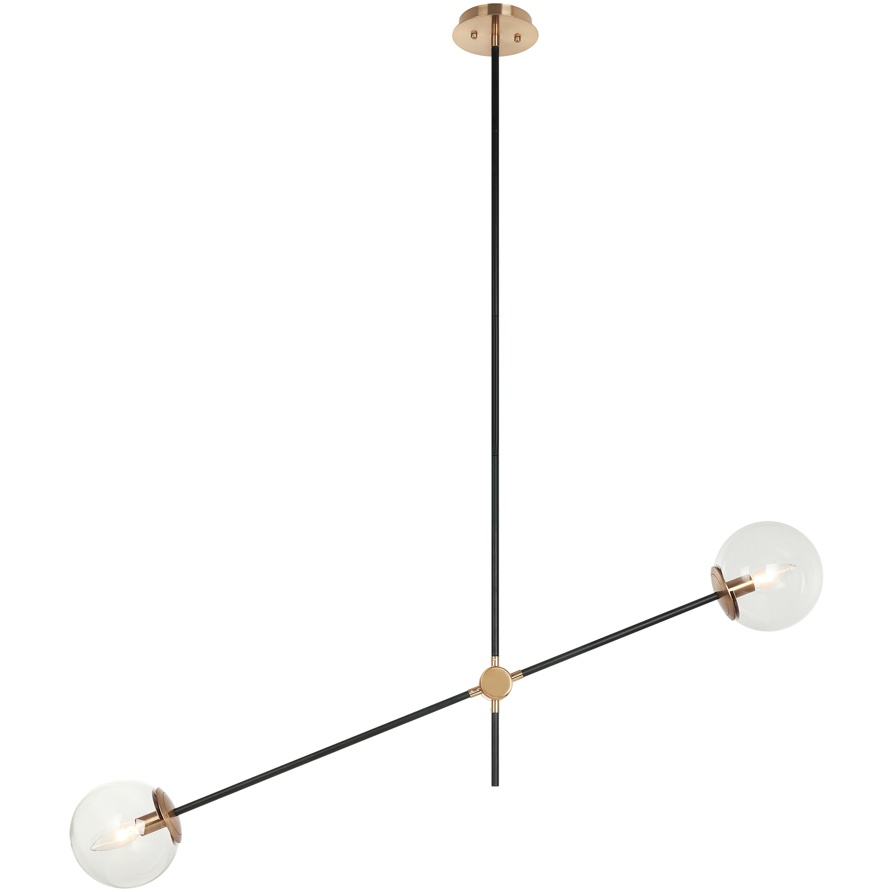 Cosmic 2 Light 34 inch Aged Gold Brass Pendant Ceiling Light