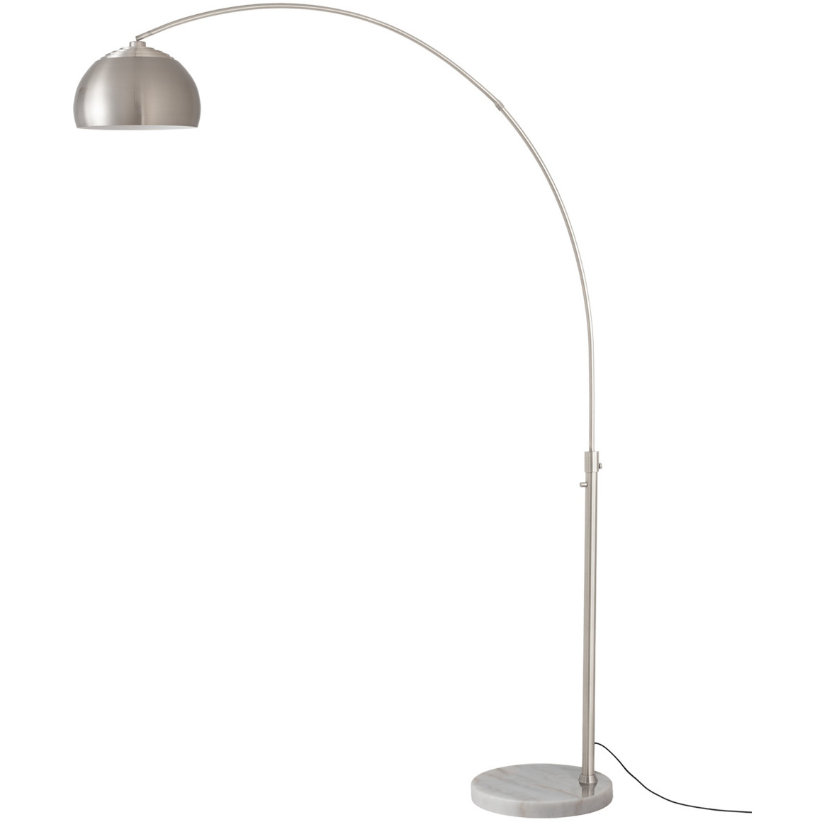 Half Dome 92 inch 14 watt Satin Nickel and White Arc Floor Lamp Portable Light in Satin Nickel Steel