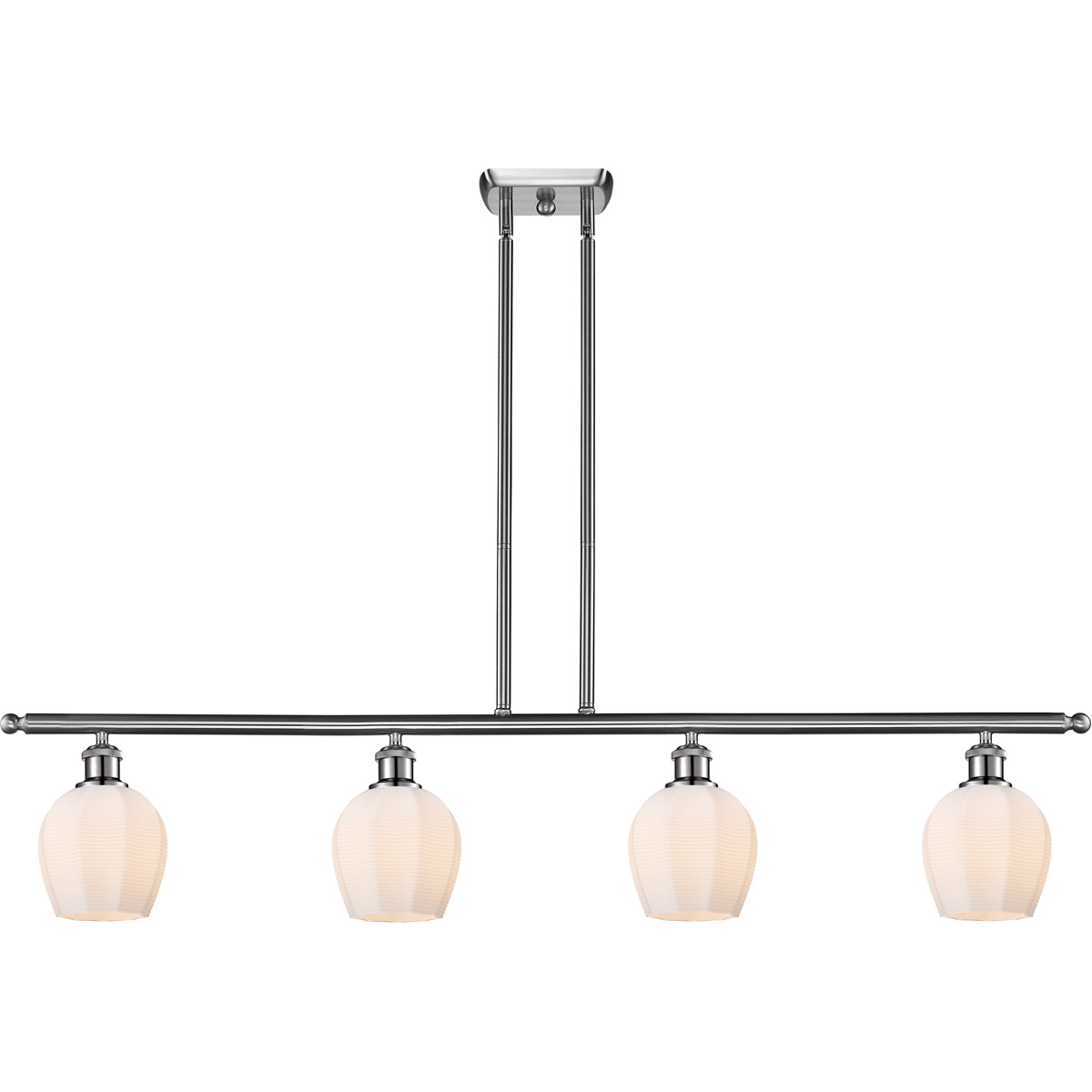 Ballston Norfolk LED 48 inch Brushed Satin Nickel Island Light Ceiling Light in Matte White Glass
