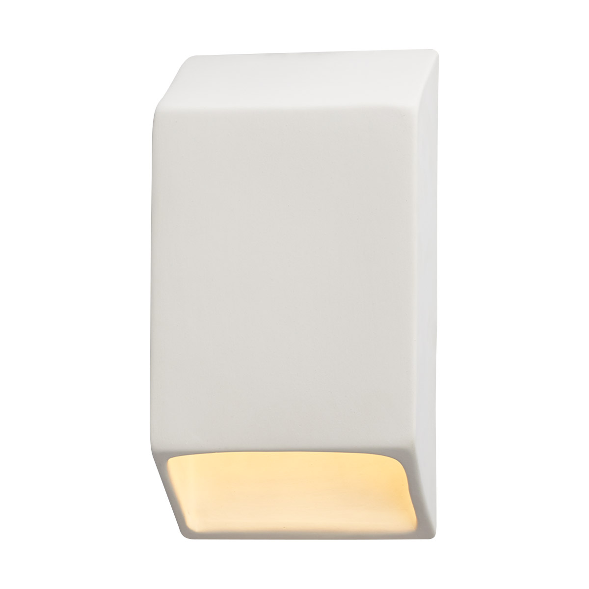 Ambiance LED 5 inch Gloss White ADA Wall Sconce Wall Light, Closed Top Fixture, Tapered Rectangle