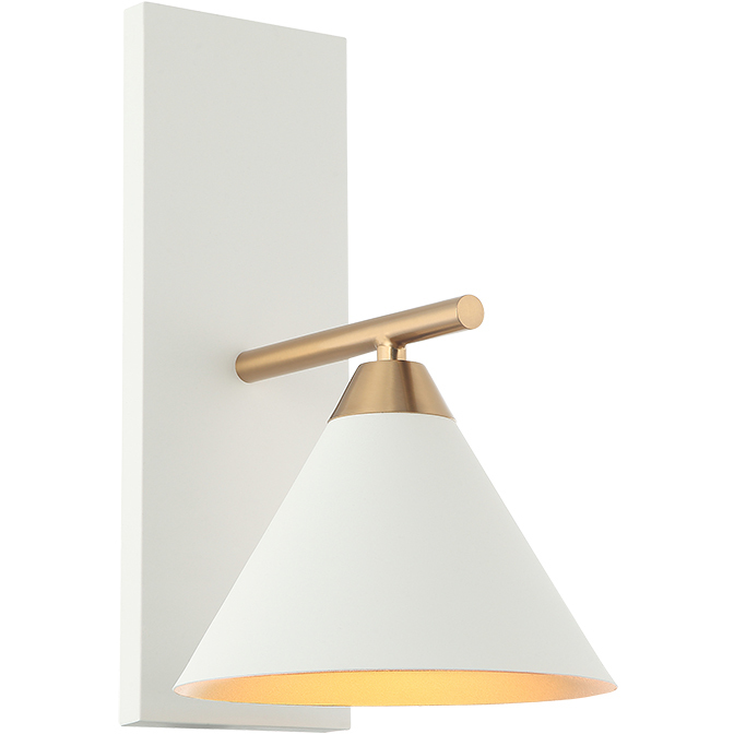Bliss 1 Light 7.88 inch Aged Gold Brass and White Wall Sconce Wall Light