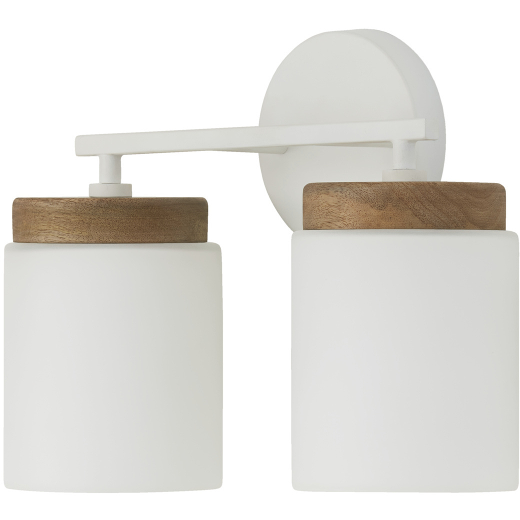 Liam 2 Light 14 inch Light Wood and White Vanity Light Wall Light