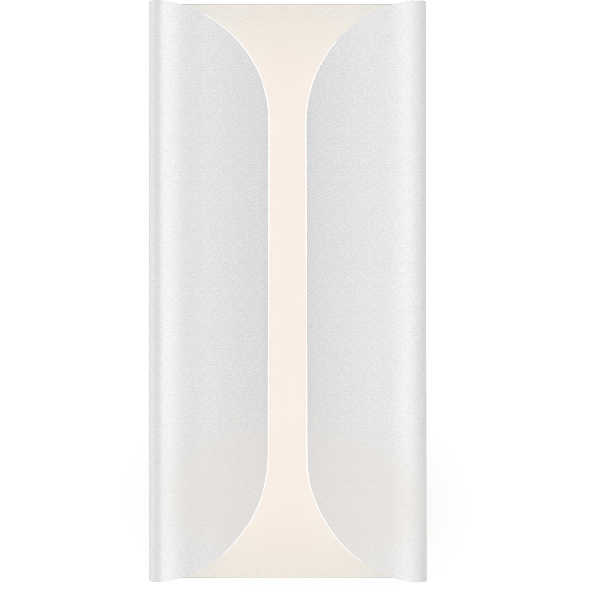 Folds LED 14 inch Textured White Indoor-Outdoor Sconce, Inside-Out