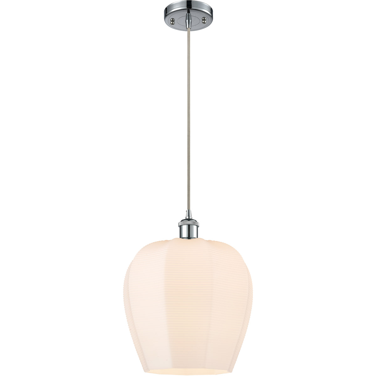 Ballston Norfolk 1 Light 12 inch Polished Chrome Mini Pendant Ceiling Light in Matte White Glass