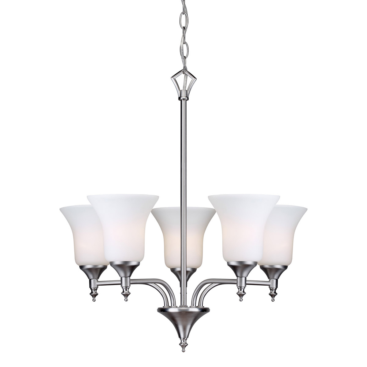 Signature 5 Light 19.5 inch Brushed Nickel Chandelier Ceiling Light