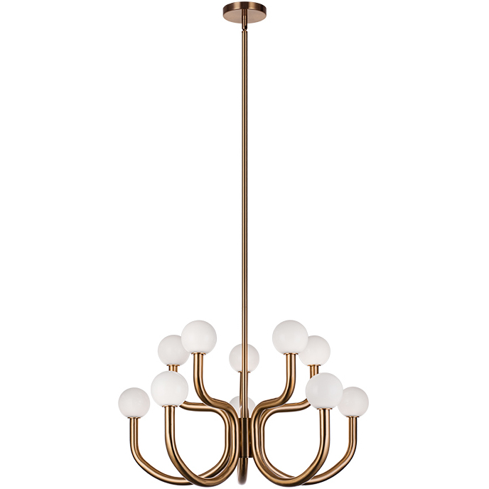 Joelle 10 Light 28.88 inch Aged Gold Brass Pendant Ceiling Light
