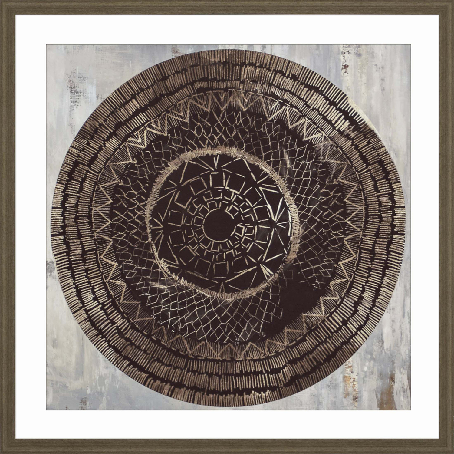 Zulu Gold Brown and Gray and Beige and Neutral Framed Art
