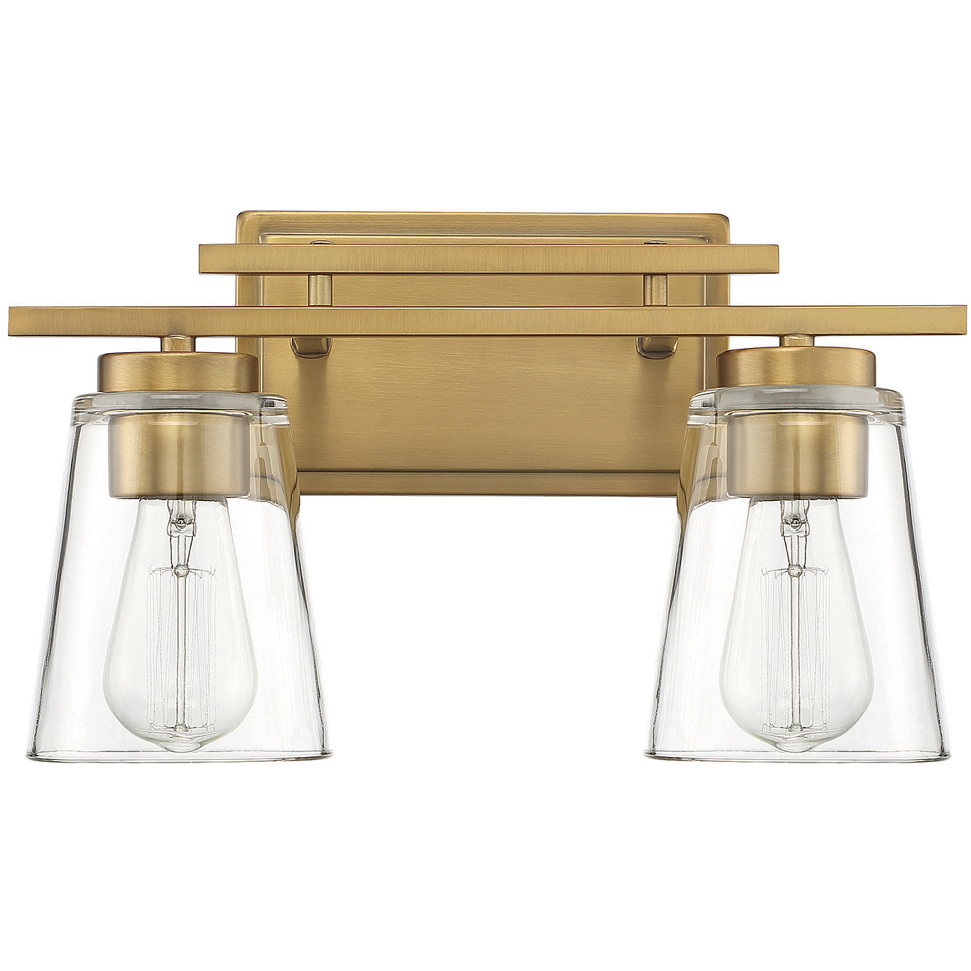 Calhoun 2 Light 14.58 inch Warm Brass Bathroom Vanity Light Wall Light, Essentials