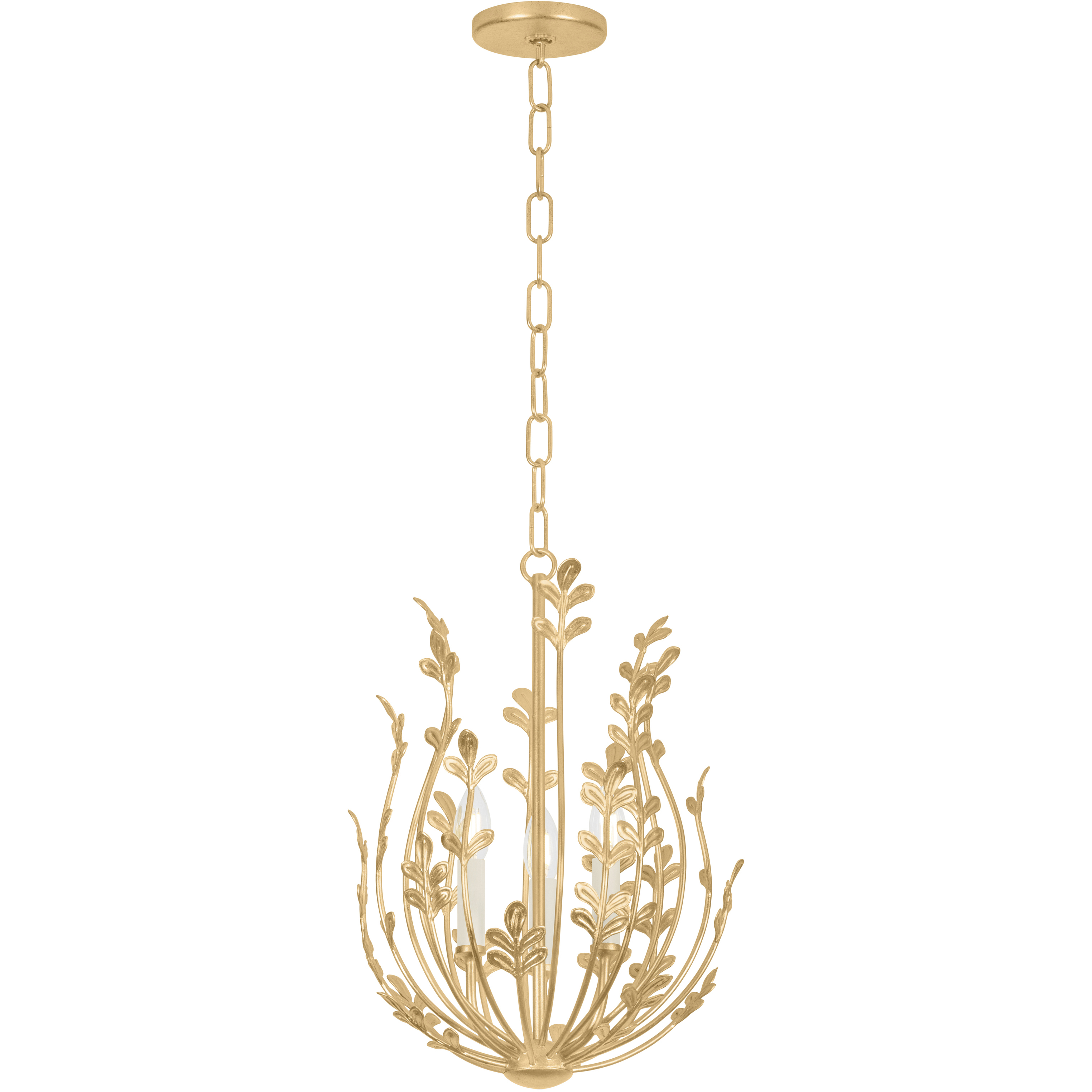 Delmore 3 Light 14.5 inch Vintage Gold Leaf Chandelier Ceiling Light